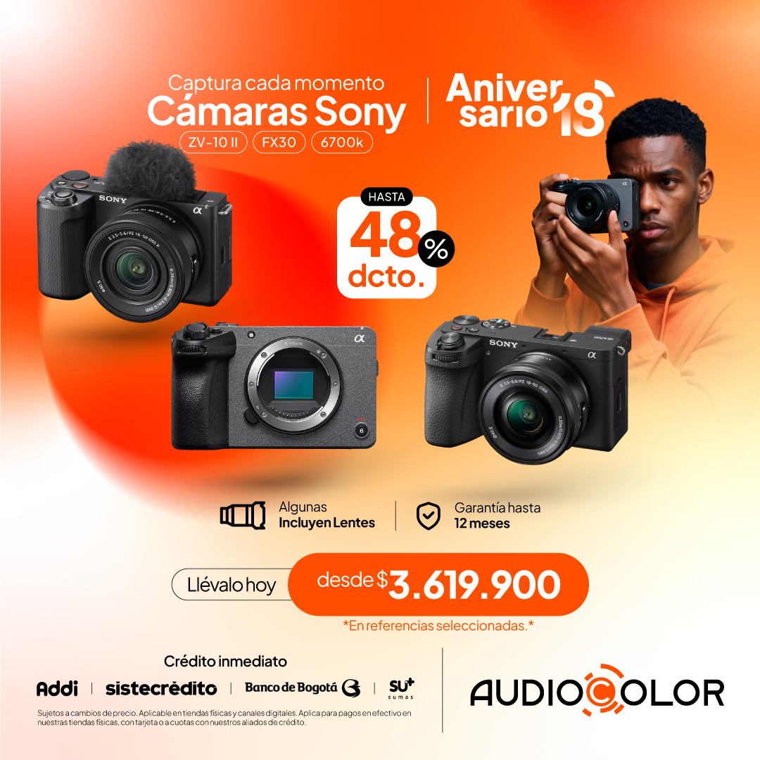 AUDIO COLOR Facebook ad: ¡Estamos de aniversario aquí en AudioColor!