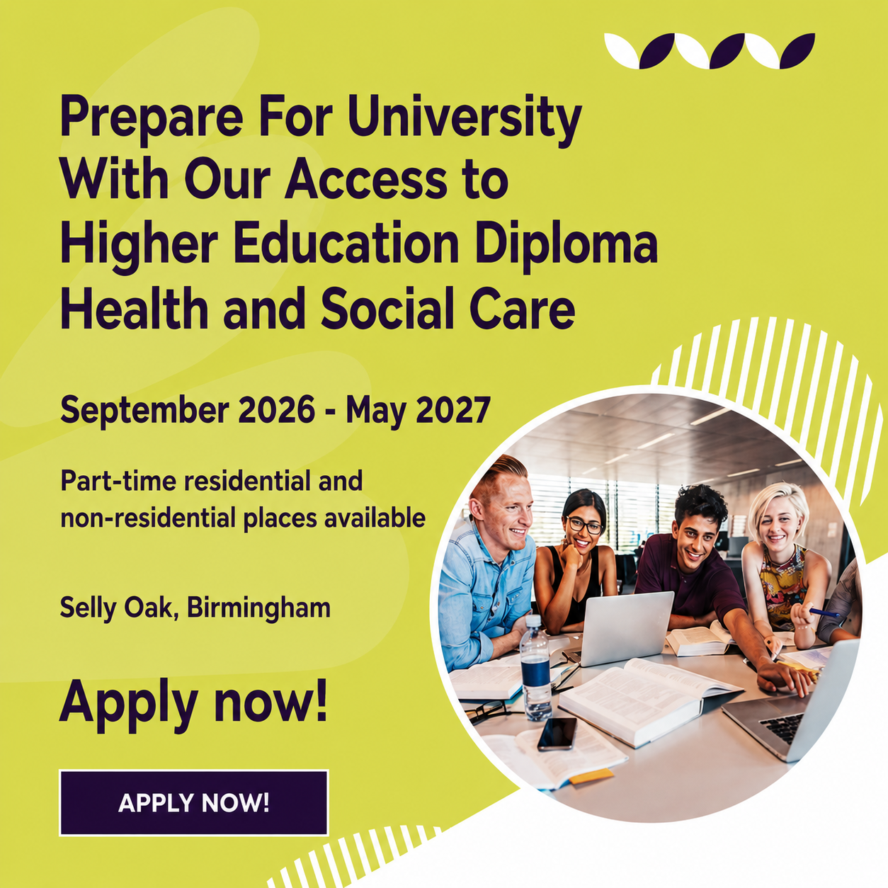 Fircroft College of Adult Education Facebook ad