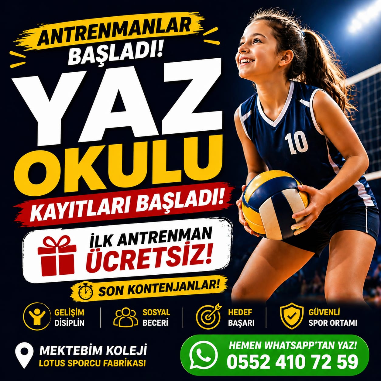 Lotus Voleybol Spor Kulübü Facebook ad: YAZ OKULU KAYITLARIMIZ BAŞLADI!