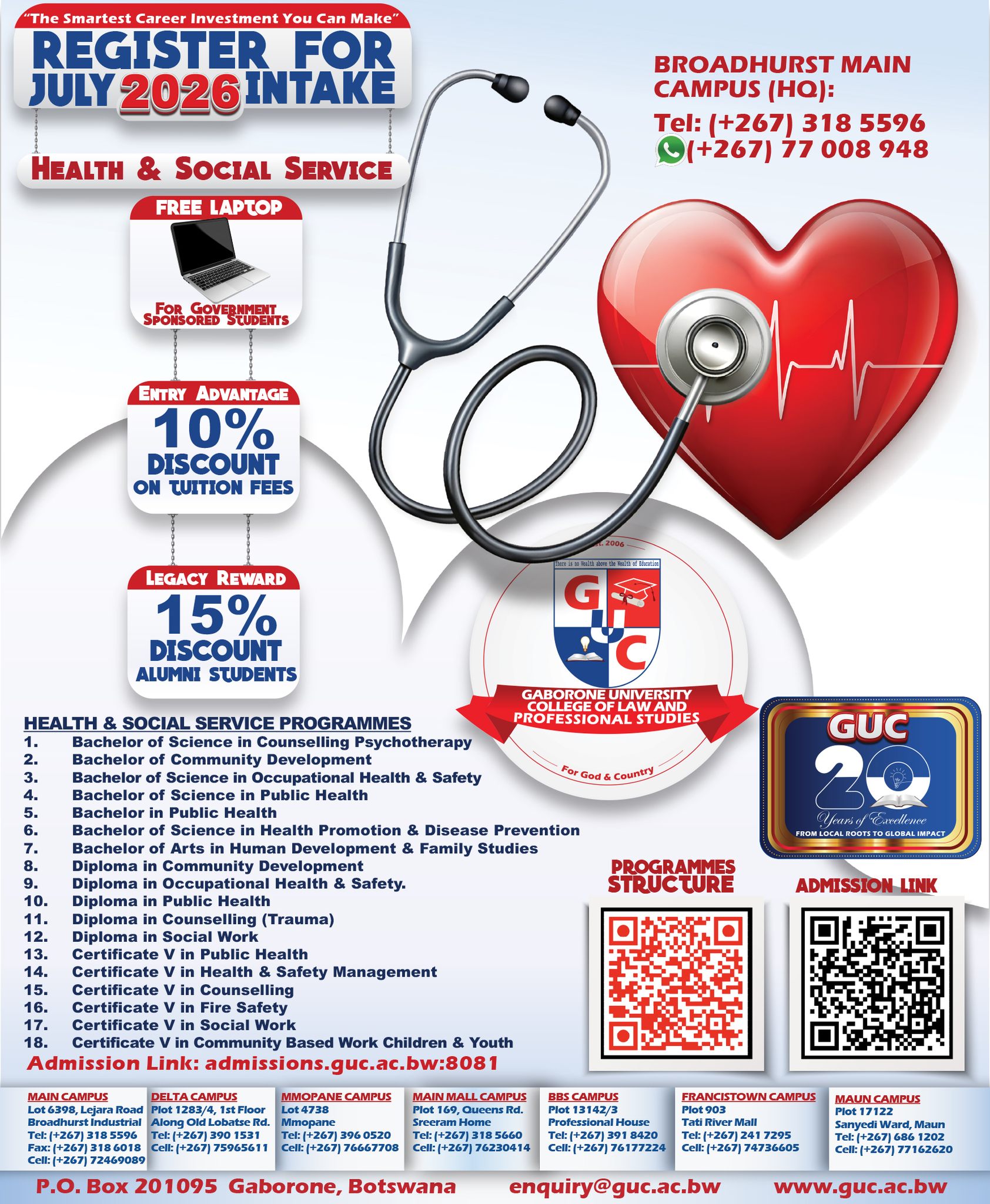 Gaborone University College of Law & Professional Studies Facebook ad