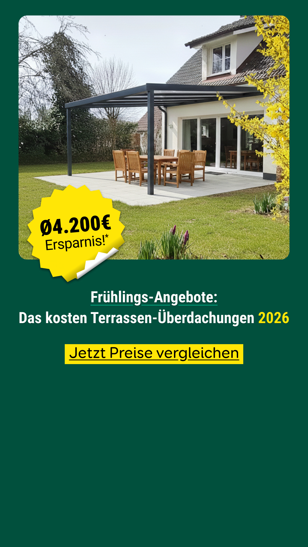 Aroundhome - Terrassenüberdachung Facebook ad from Apr 7, 2026