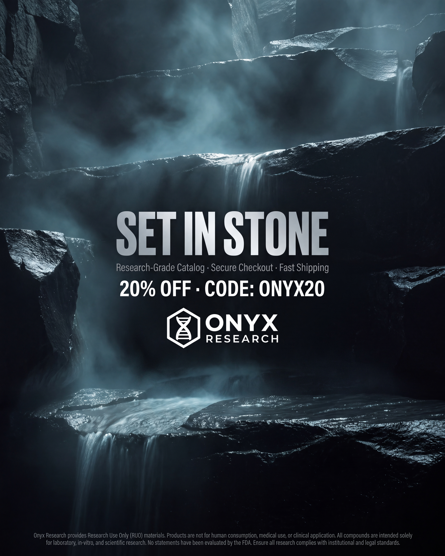 Onyx Research LLC Facebook ad: 20% off with code ONYX20