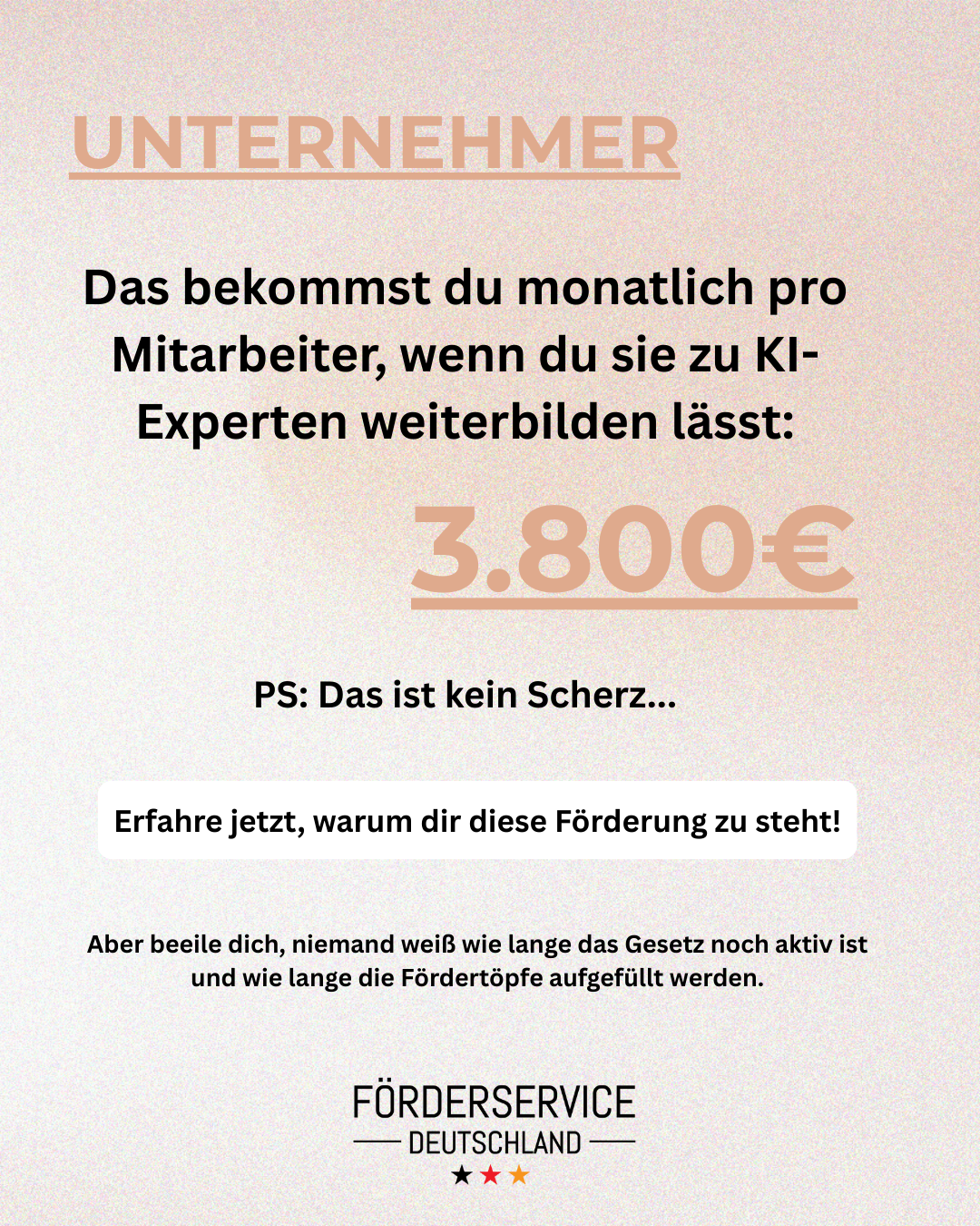 Förderservice Deutschland Facebook ad from Dec 1, 2025