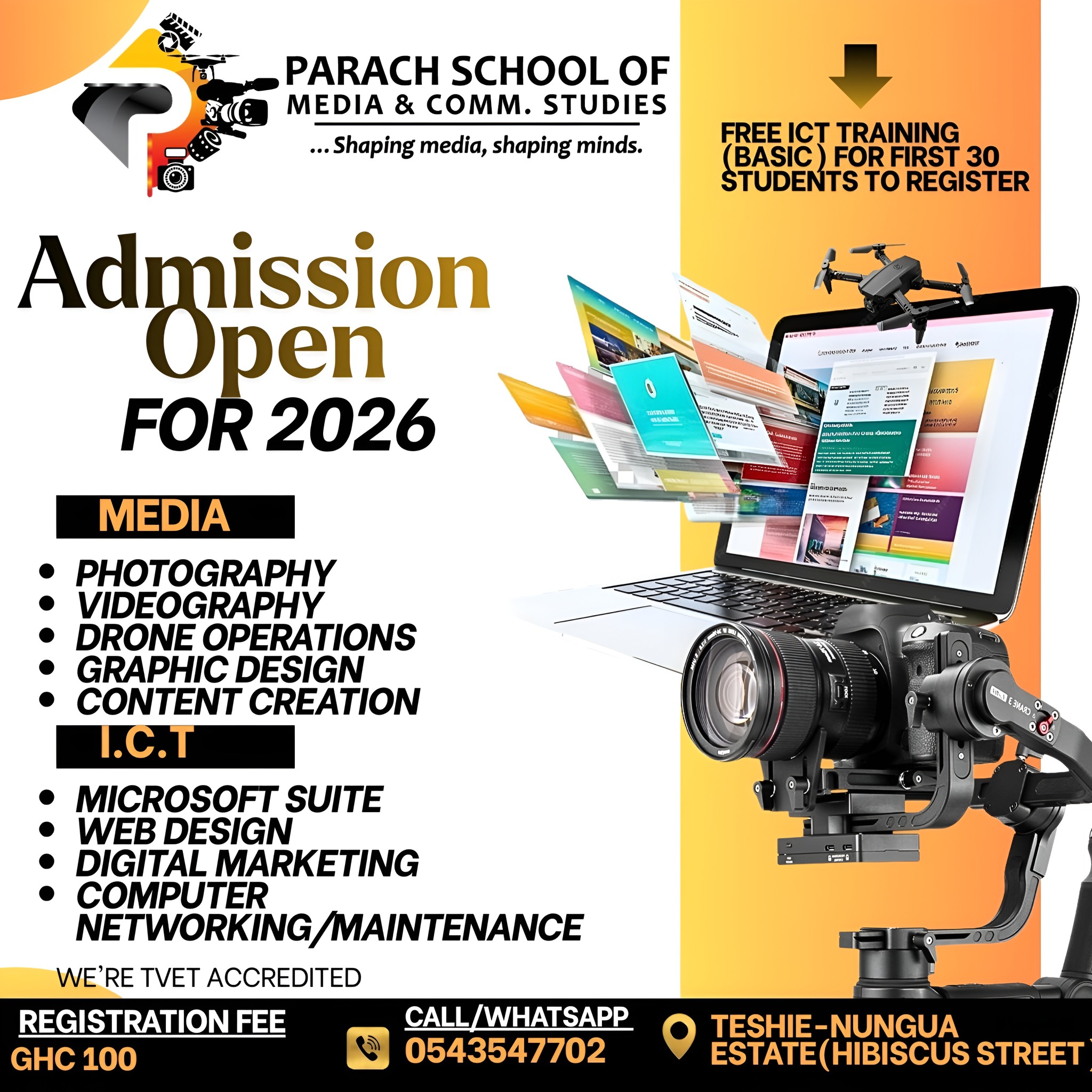 Parach Tech Institute Facebook ad
