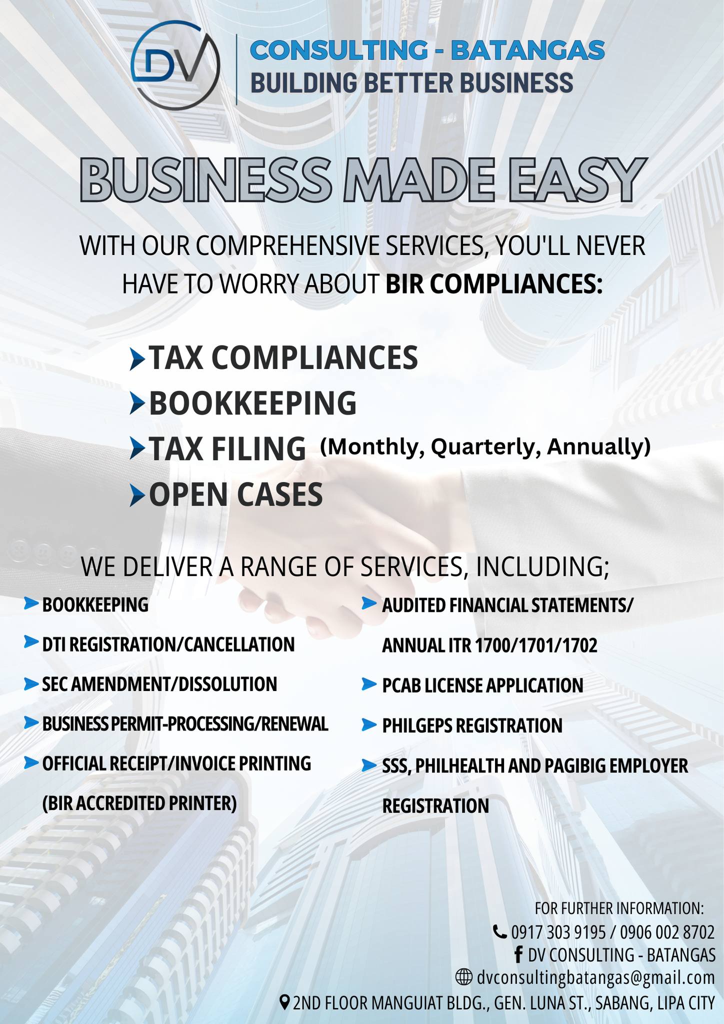 DV Consulting - Batangas Facebook ad: ππ‘π©ππ¦π§ ππ‘ ππ¨π¦ππ‘ππ¦π¦ ππ’π π£ππππ‘ππ.