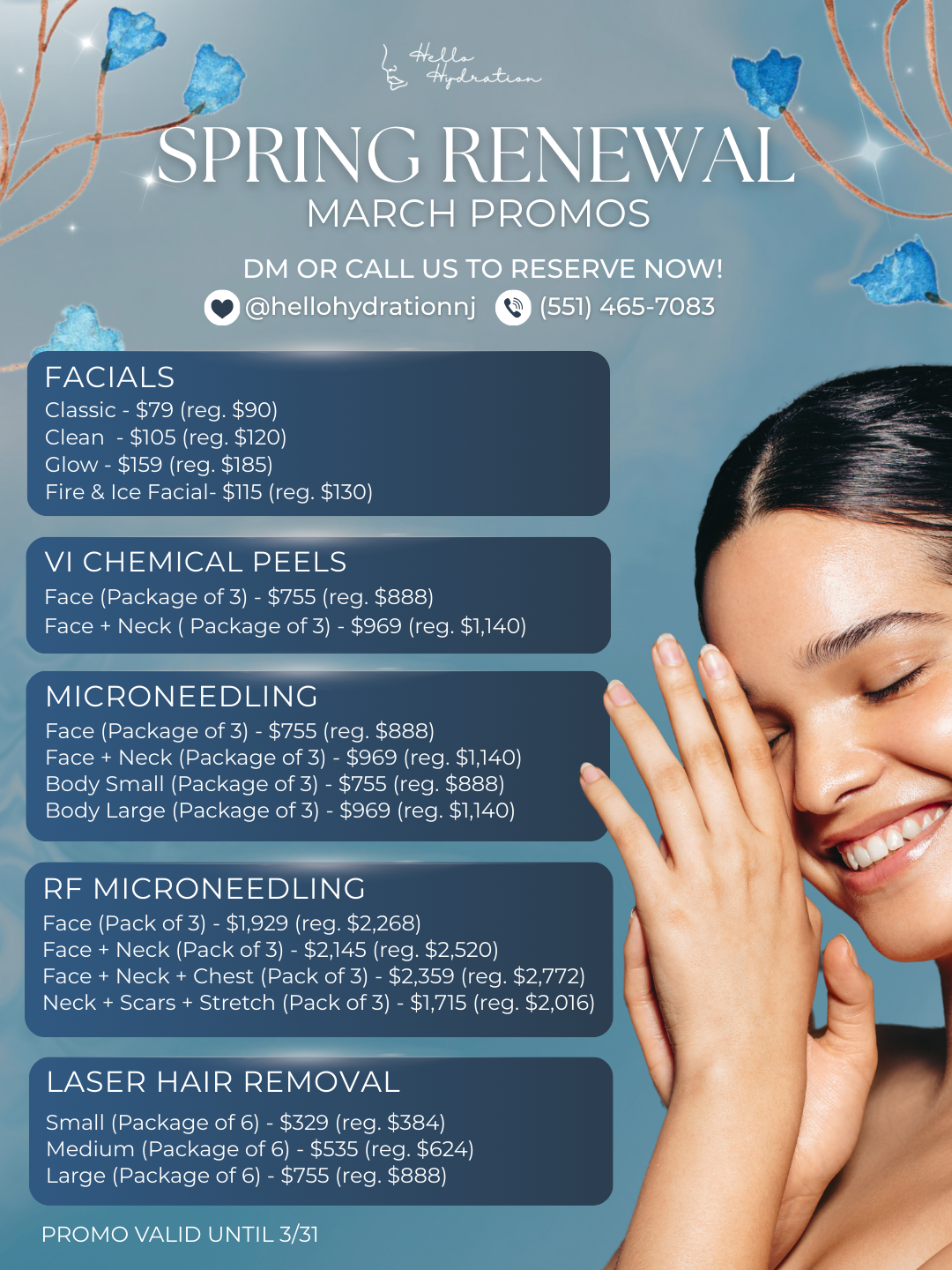 Hello Hydration Med Spa Facebook ad: Support Your Aesthetic Goals
