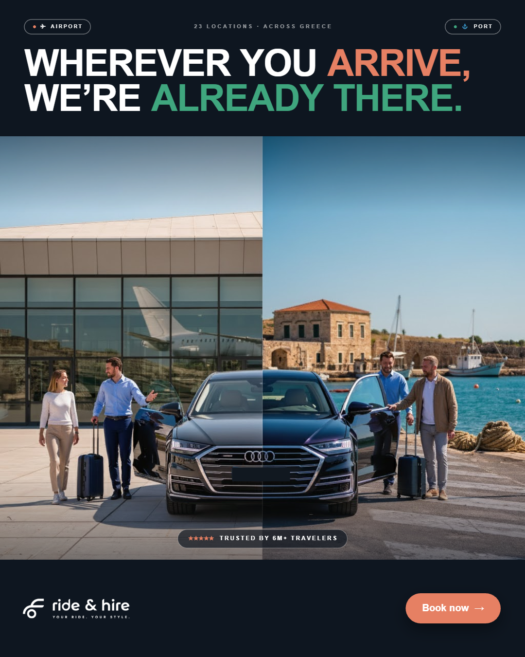 Ride and Hire Facebook ad: Your Driver is Already Waiting