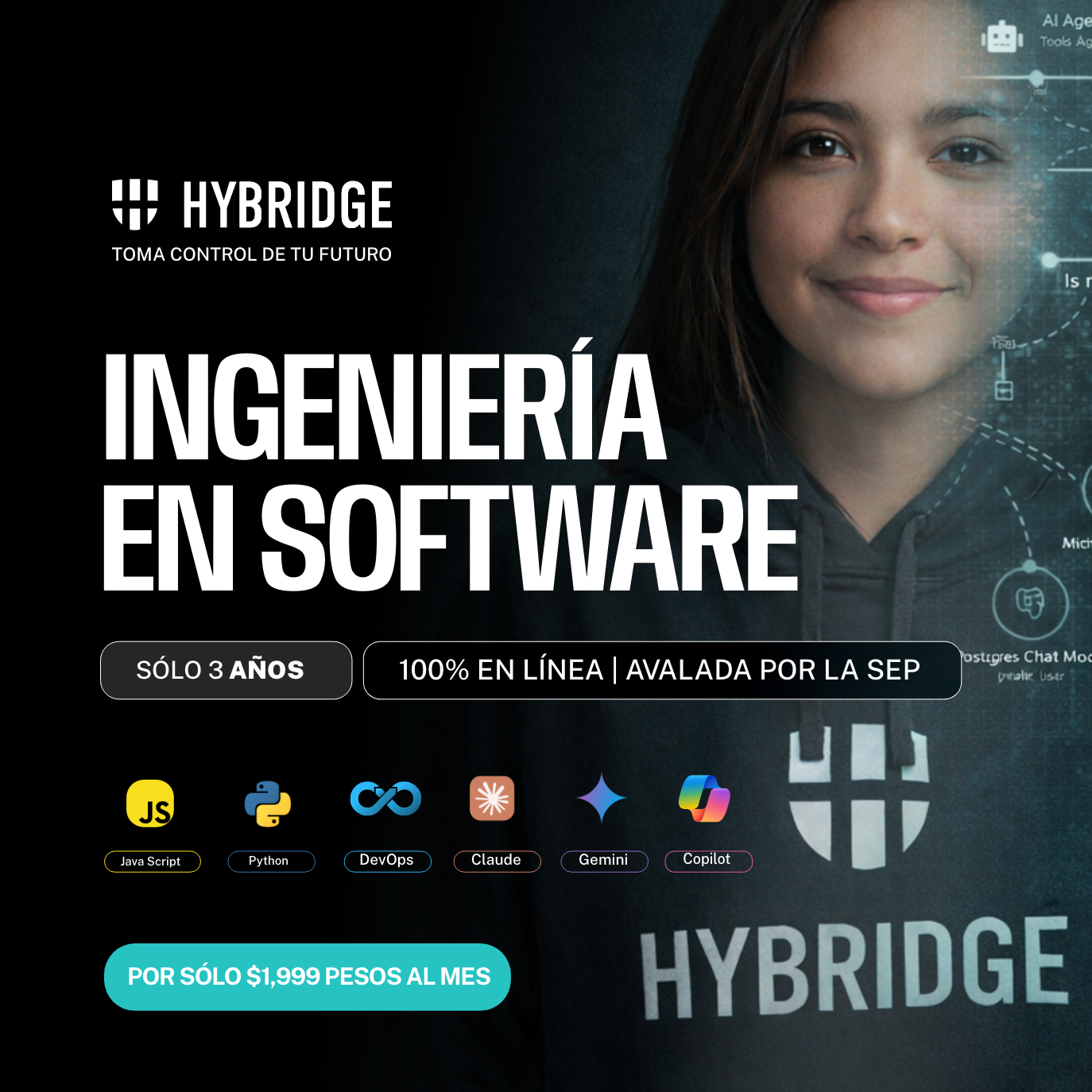Hybridge Education Facebook ad