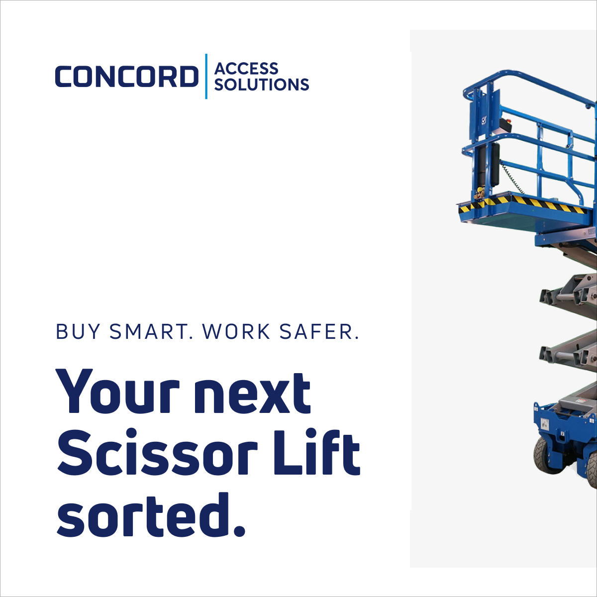 Concord Access Solutions Facebook ad: Get reliable scissor lifts backed by real tech…