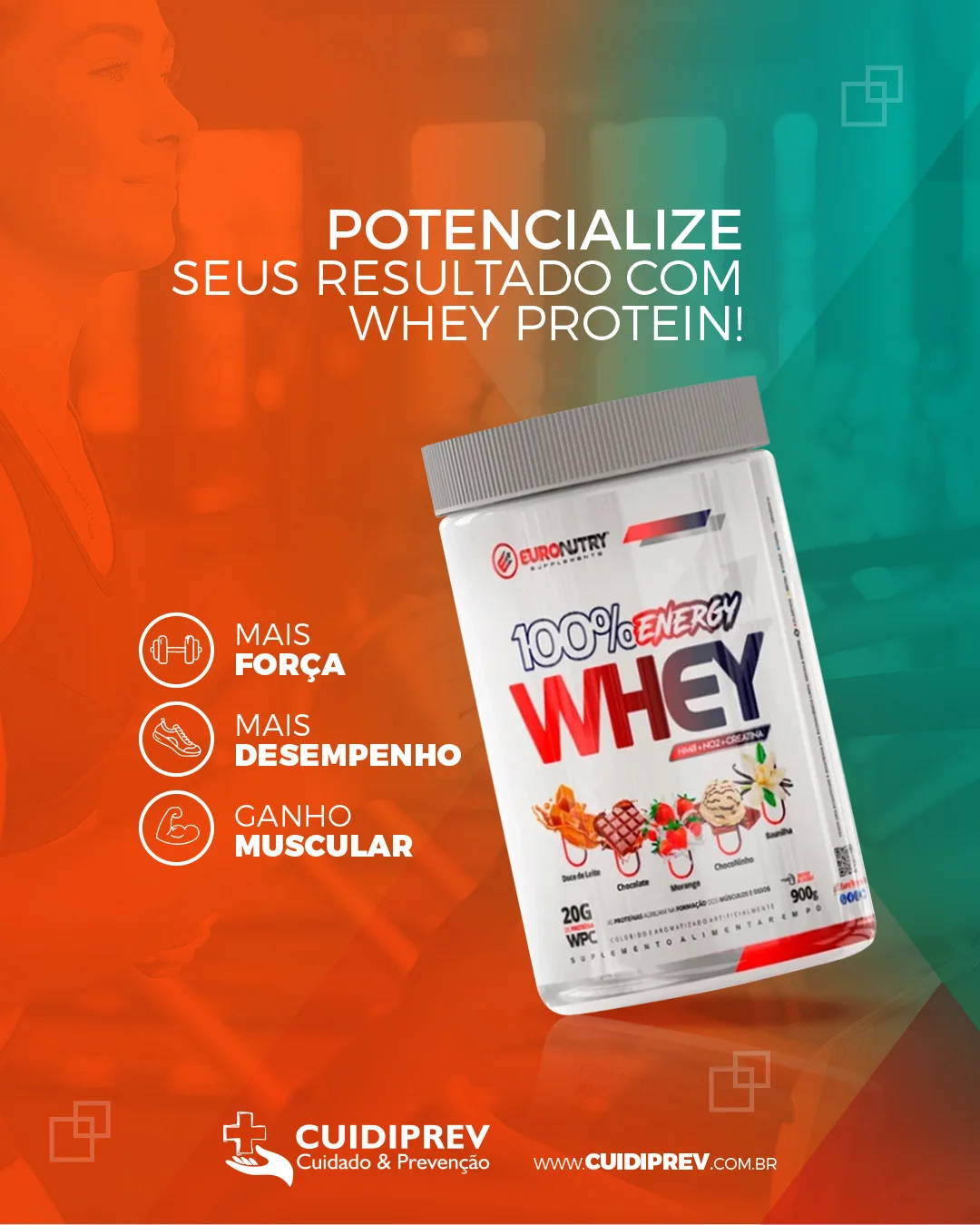 Cuidiprev Cuidado & Prevenção Facebook ad: O Whey Protein 100% Energy da Euronutry é…