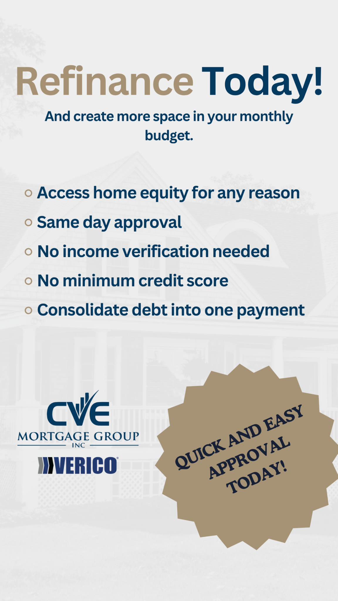 CVE Mortgage Group, License # 12659 Facebook ad from Nov 15, 2025