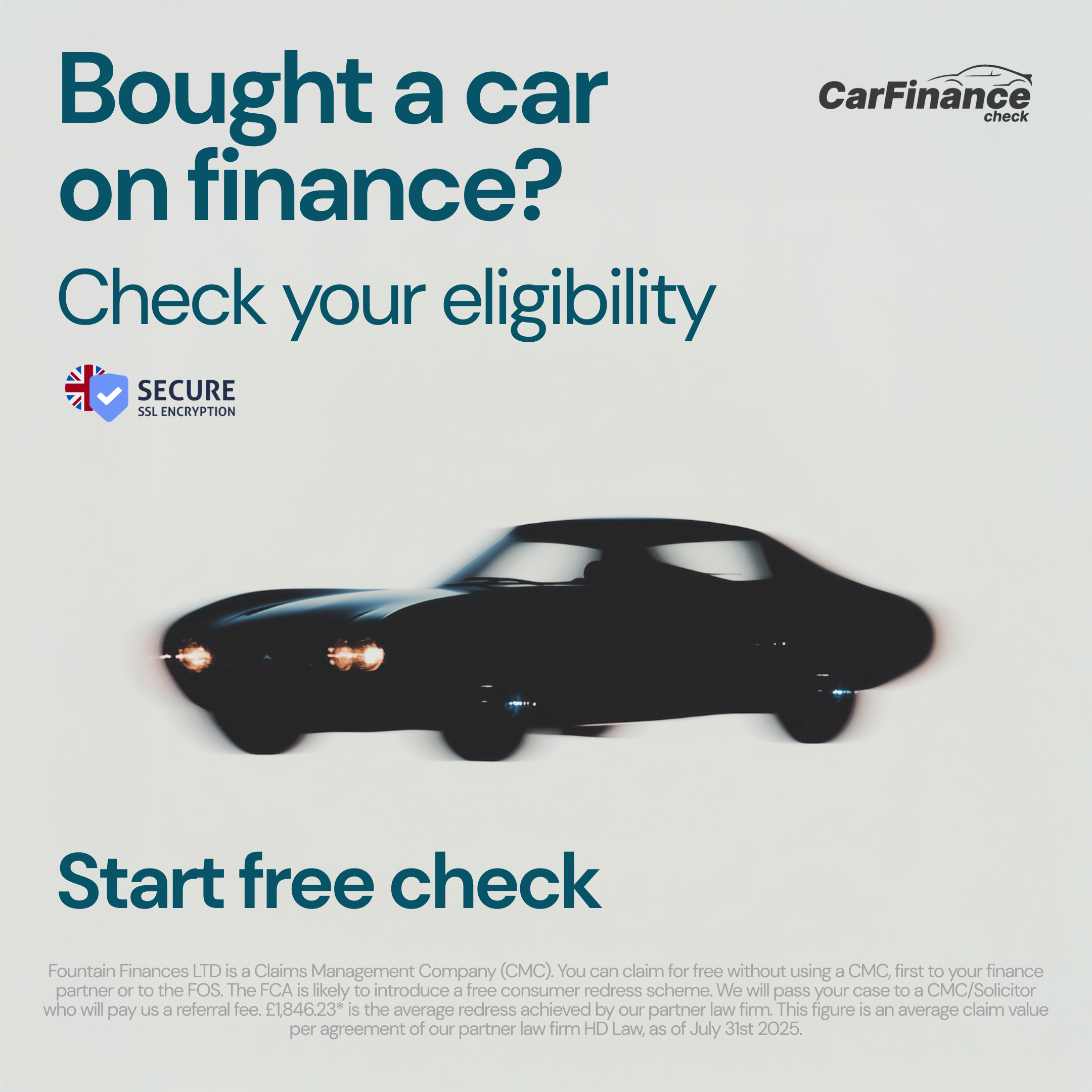 CarFinance Check Facebook ad from Mar 21, 2026