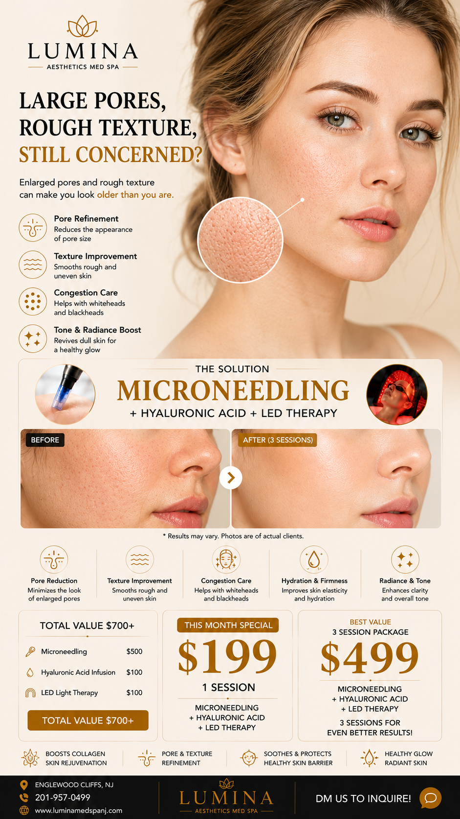 Lumina Aesthetics Med Spa Facebook ad from May 28, 2026