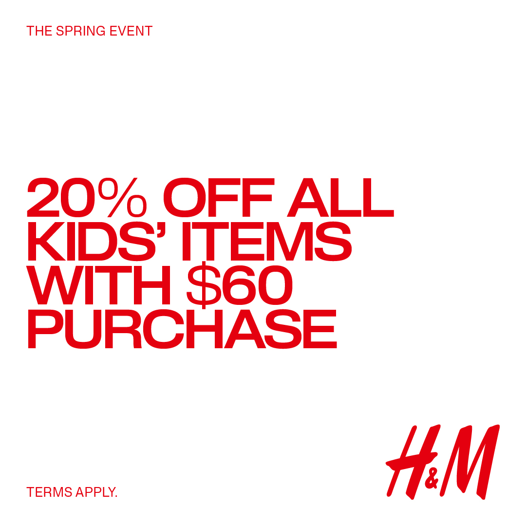 H&M Facebook ad: Spend $60, get 20% off Kids