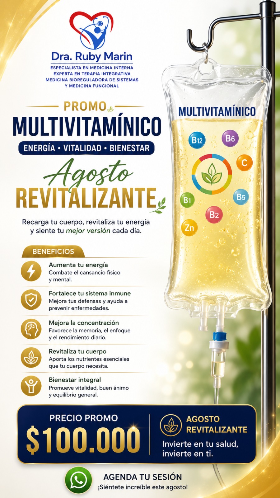 Dra Ruby Marin Imitola Facebook ad: Especial de Mes: Sueroterapia con precios desde $100.000…