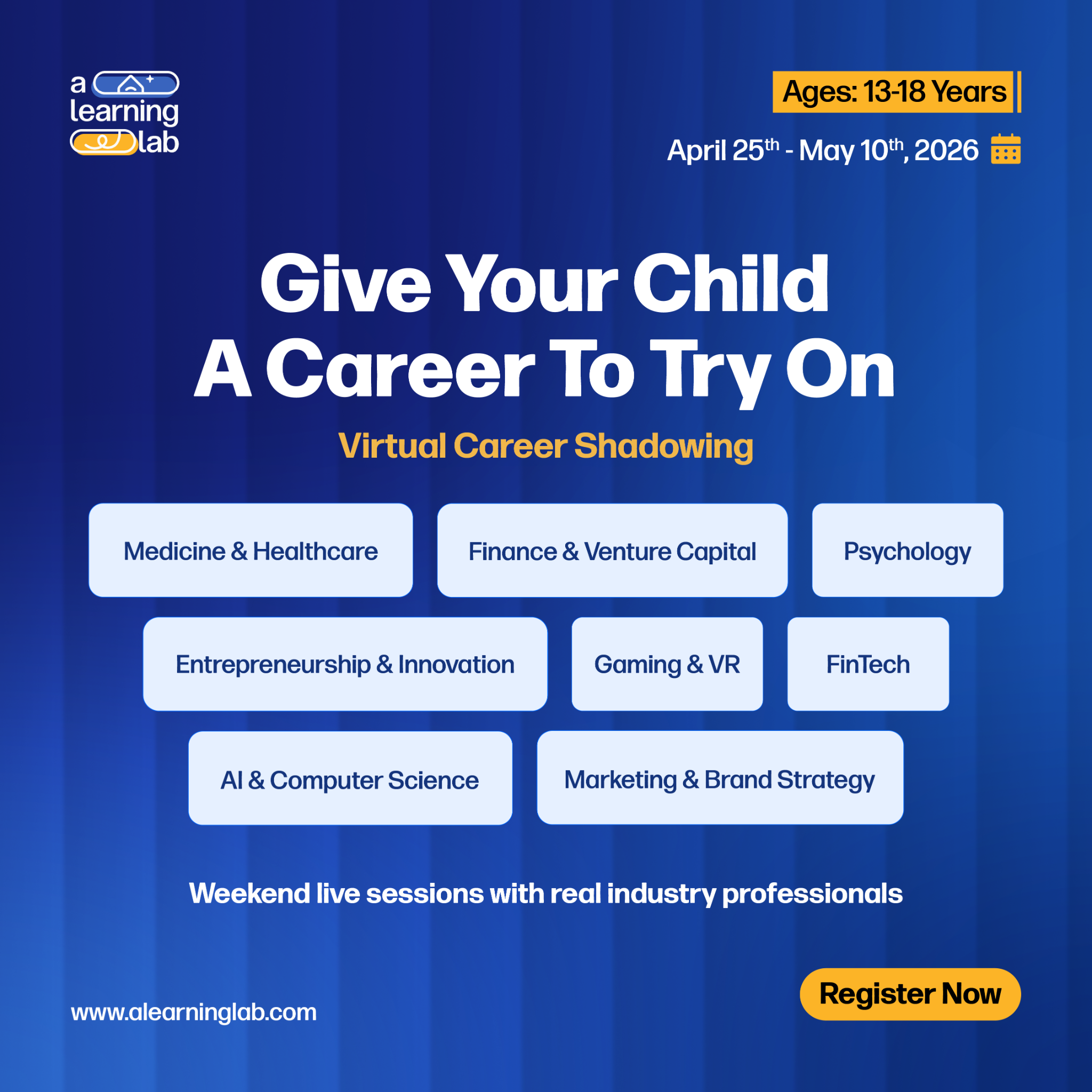 Learninglabglobal Facebook ad: Try a Career First