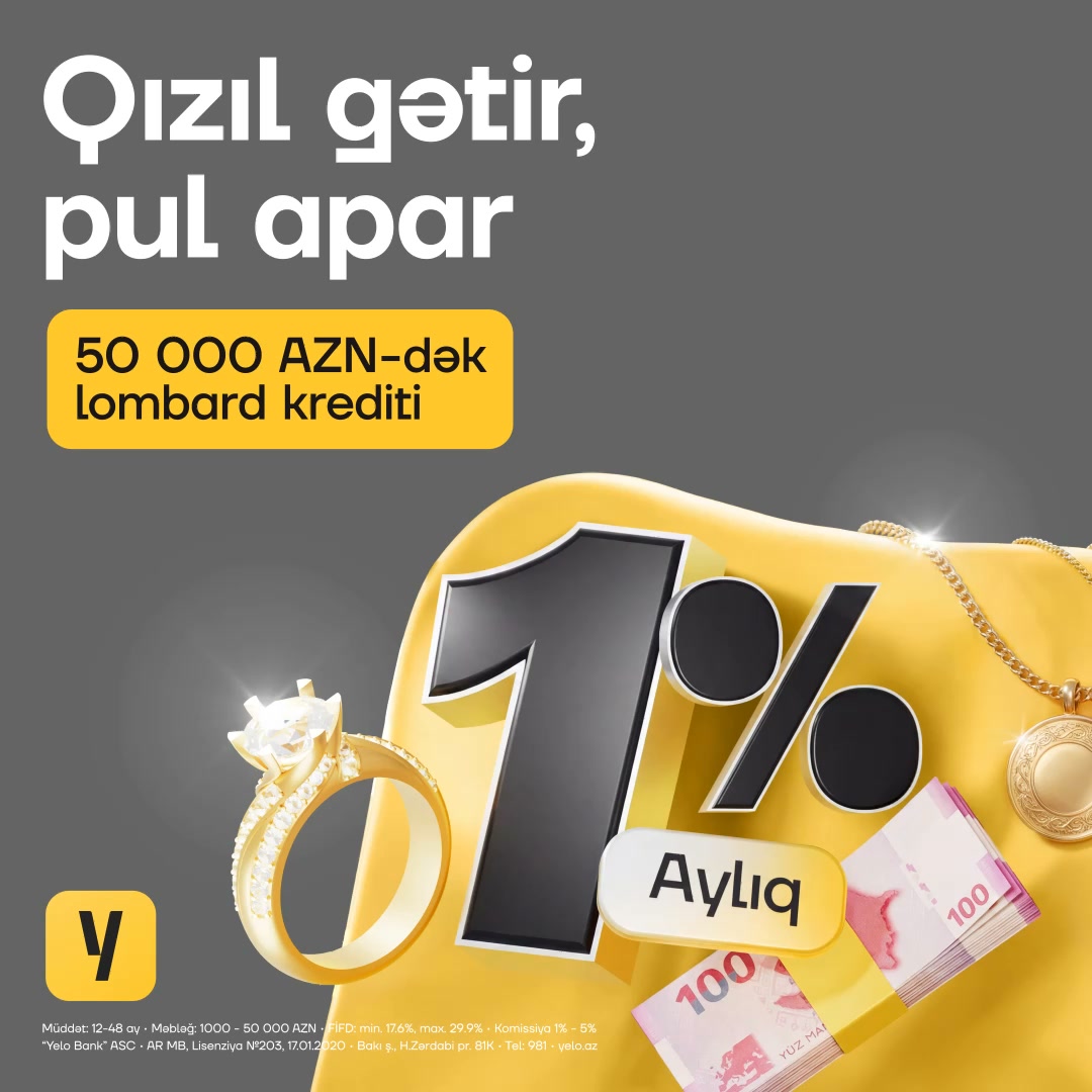 Yelo Bank Facebook ad: 1%-dən krediti indi al!