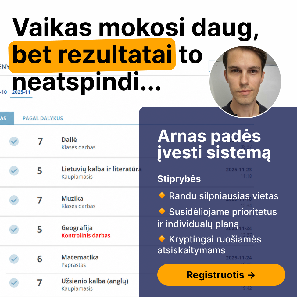 Mokytojas Eimantas Facebook ad: Išankstinė registracija