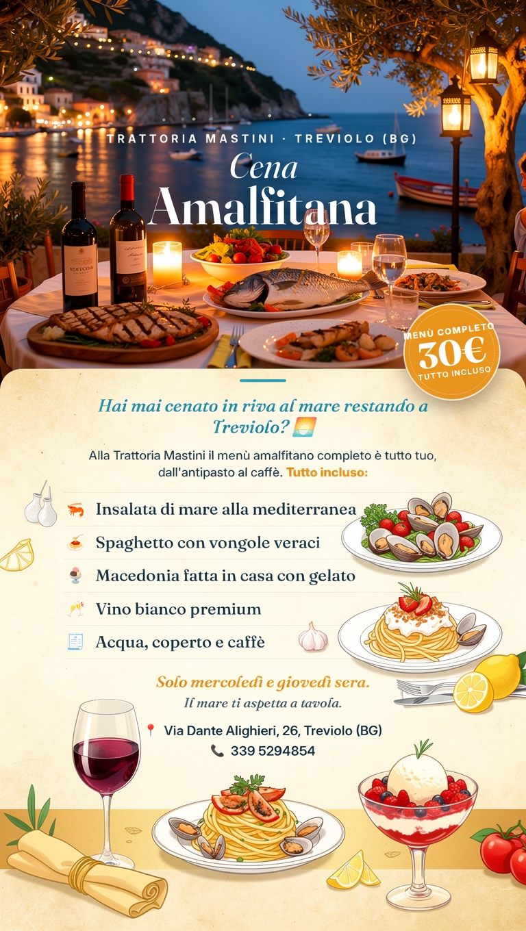Trattoria Mastini Facebook ad: Menù Amalfitano