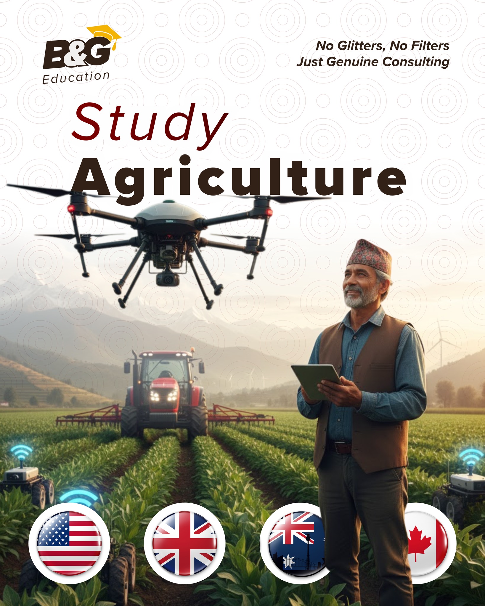 B & G Education Consultancy Facebook ad: Study Agriculture Abroad