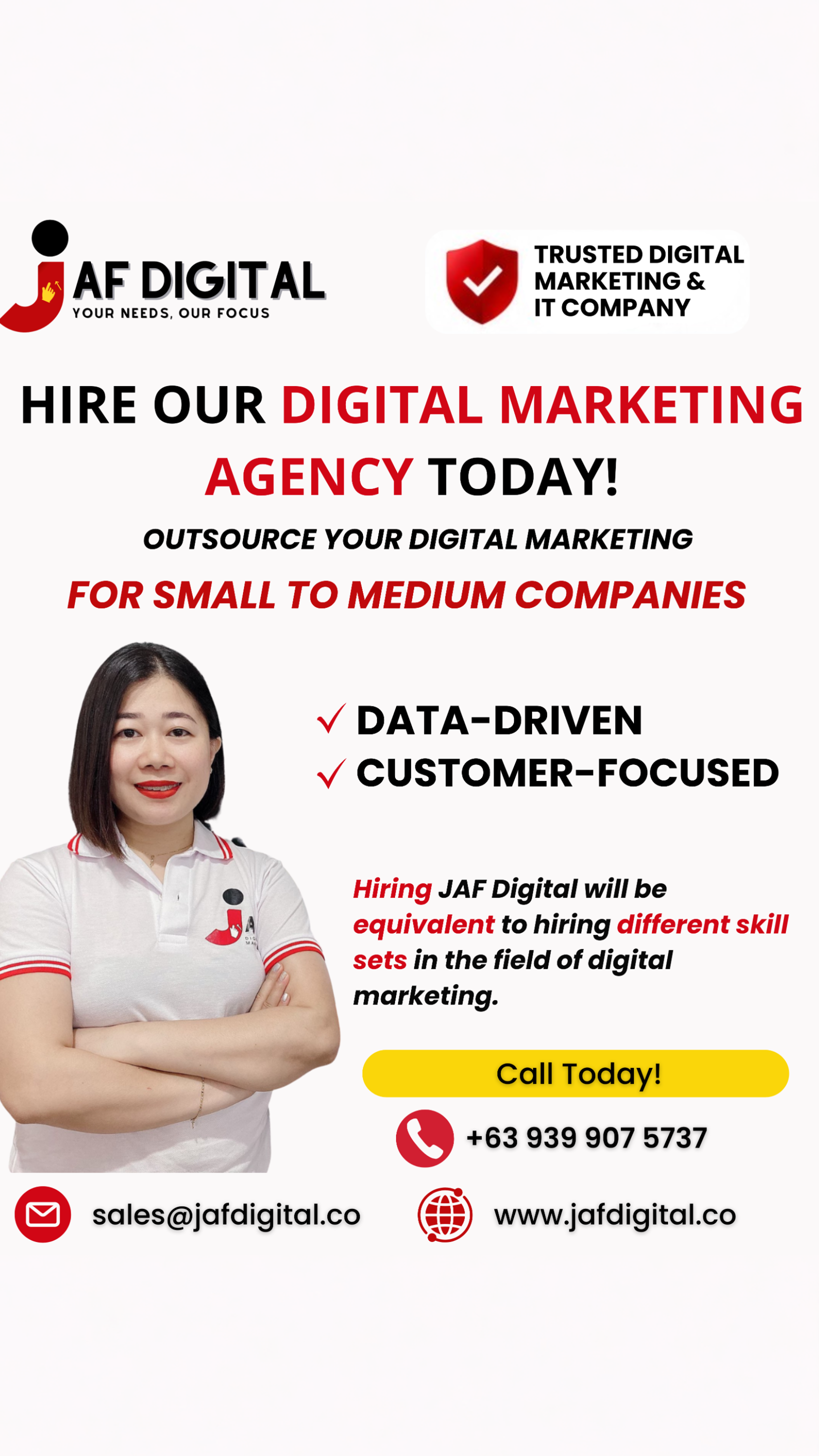 JAF Digital Facebook ad: Hire Our Digital Marketing Agency Today To Increase More…