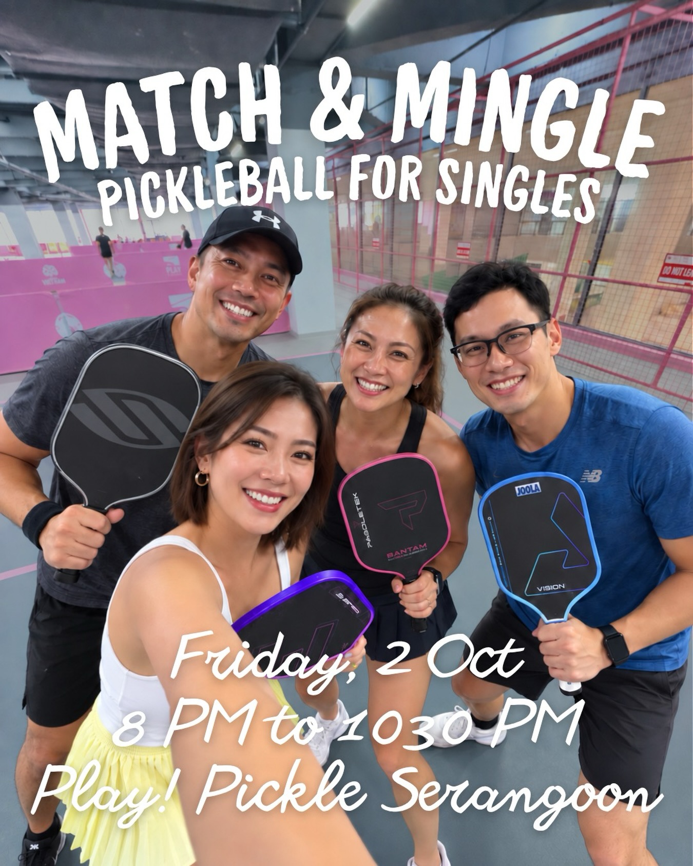 playpicklesg Facebook ad: Less swiping. More dinking.
