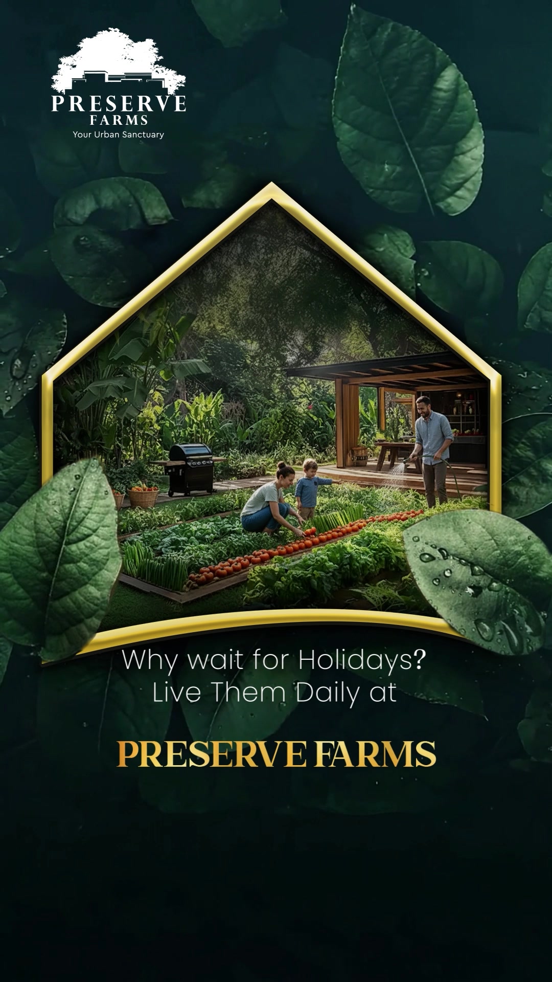 Preserve Farms Facebook ad: Wake up to birds, greenery, and your own…