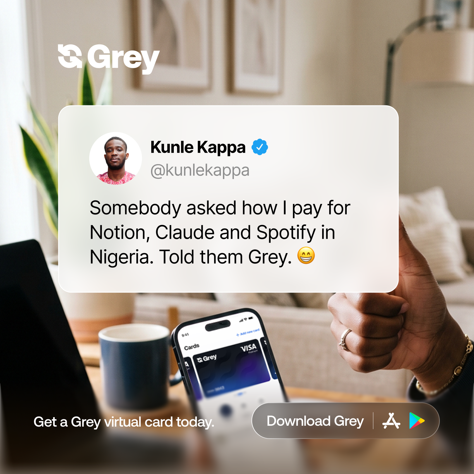 Grey Facebook ad