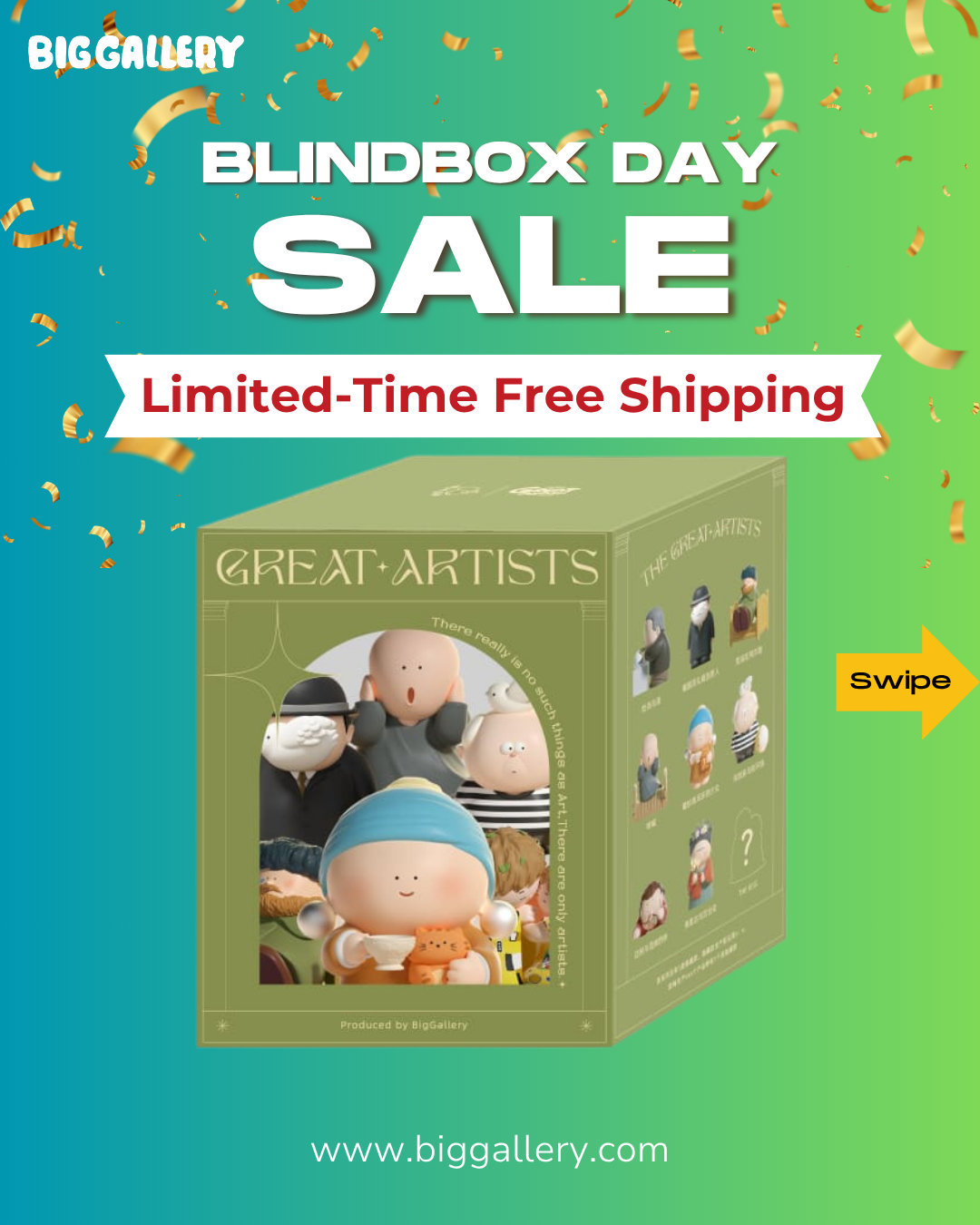 Biggallery Facebook ad: The Great Artist Series Blind Box!