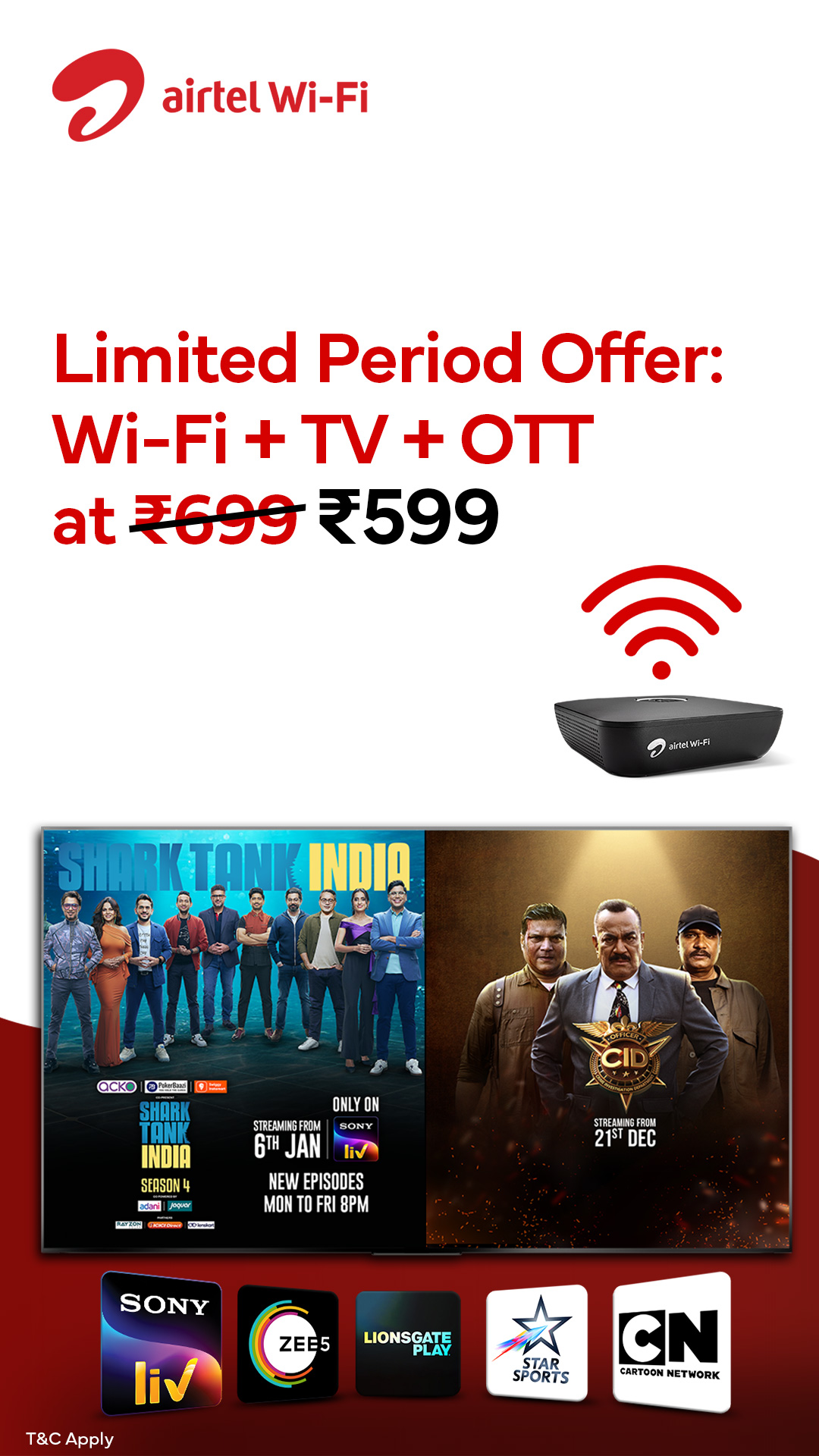 Airtel Xstream Fiber Facebook ad