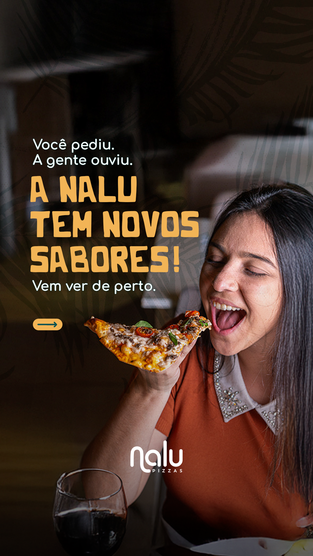 Pizzaria Nalu Pizzas Facebook ad: FIM DE SEMANA É DIA DE NALU.
