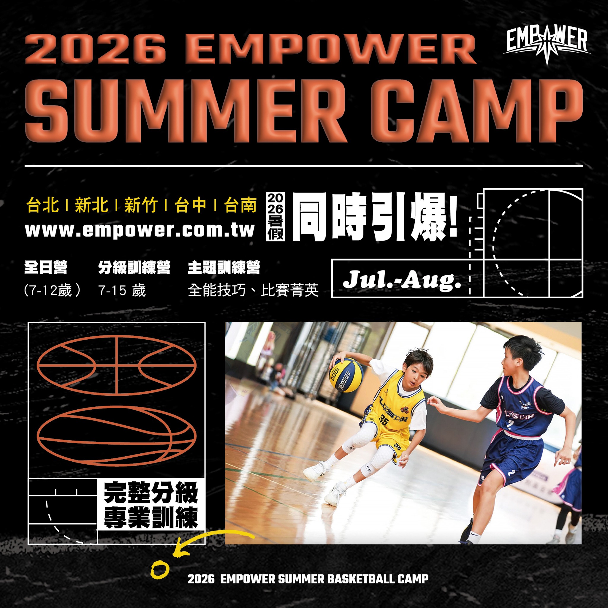 EMPOWER 引爆運動訓練 Facebook ad: 【2026 引爆暑假籃球訓練營!現正熱映中 】