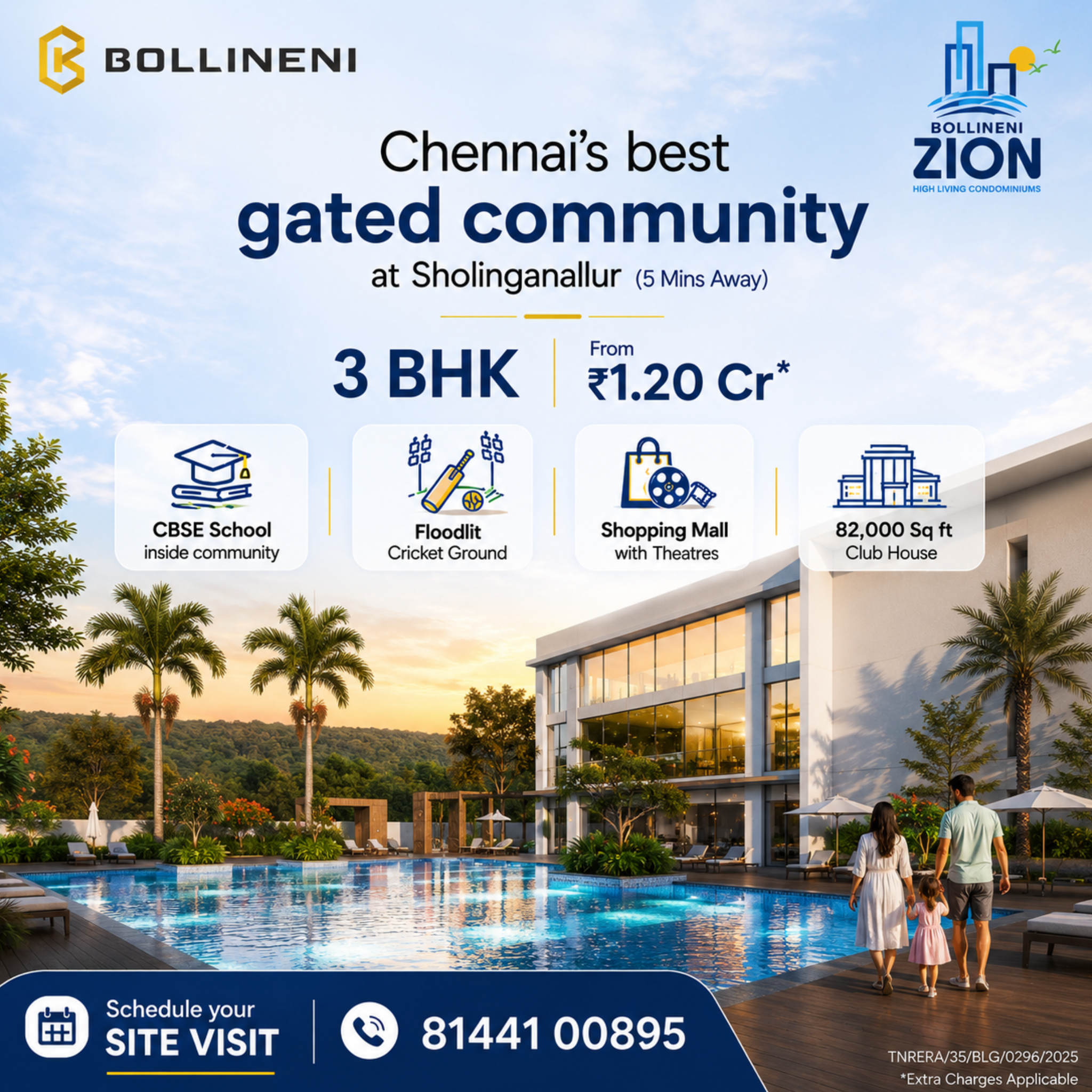 Bollineni Chennai Facebook ad: Bollineni Zion - ₹1.20 Cr* Onwards