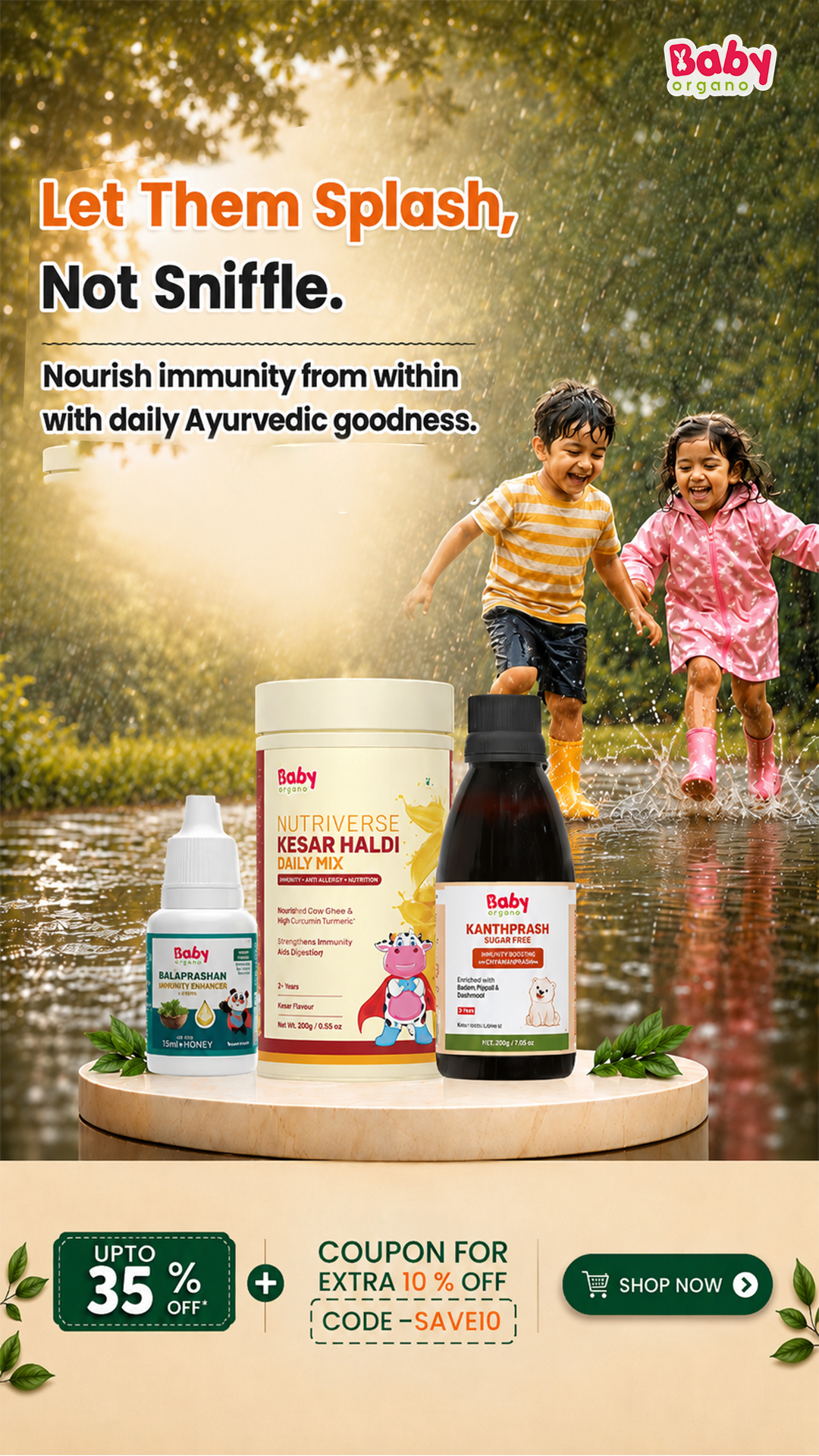 BabyOrgano Authentic Ayurvedic Health & Wellness Products for kids Facebook ad