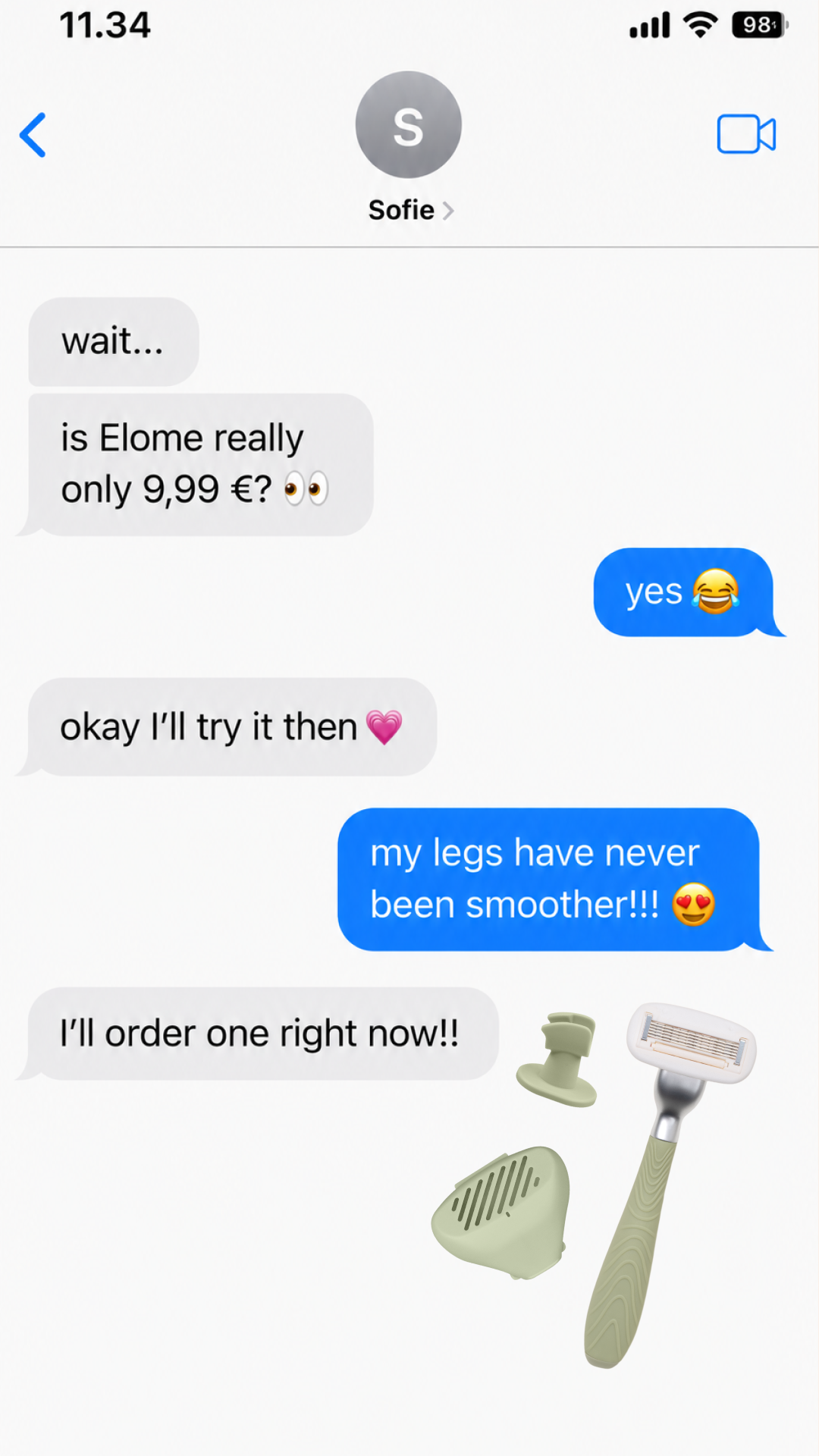 Elome Facebook ad: Best rated razor from Scandinavia