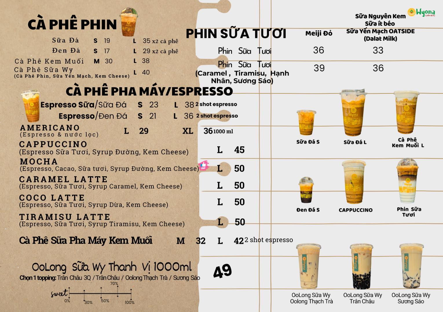 Wyona Coffee&Tea Facebook ad: WYONA MENU