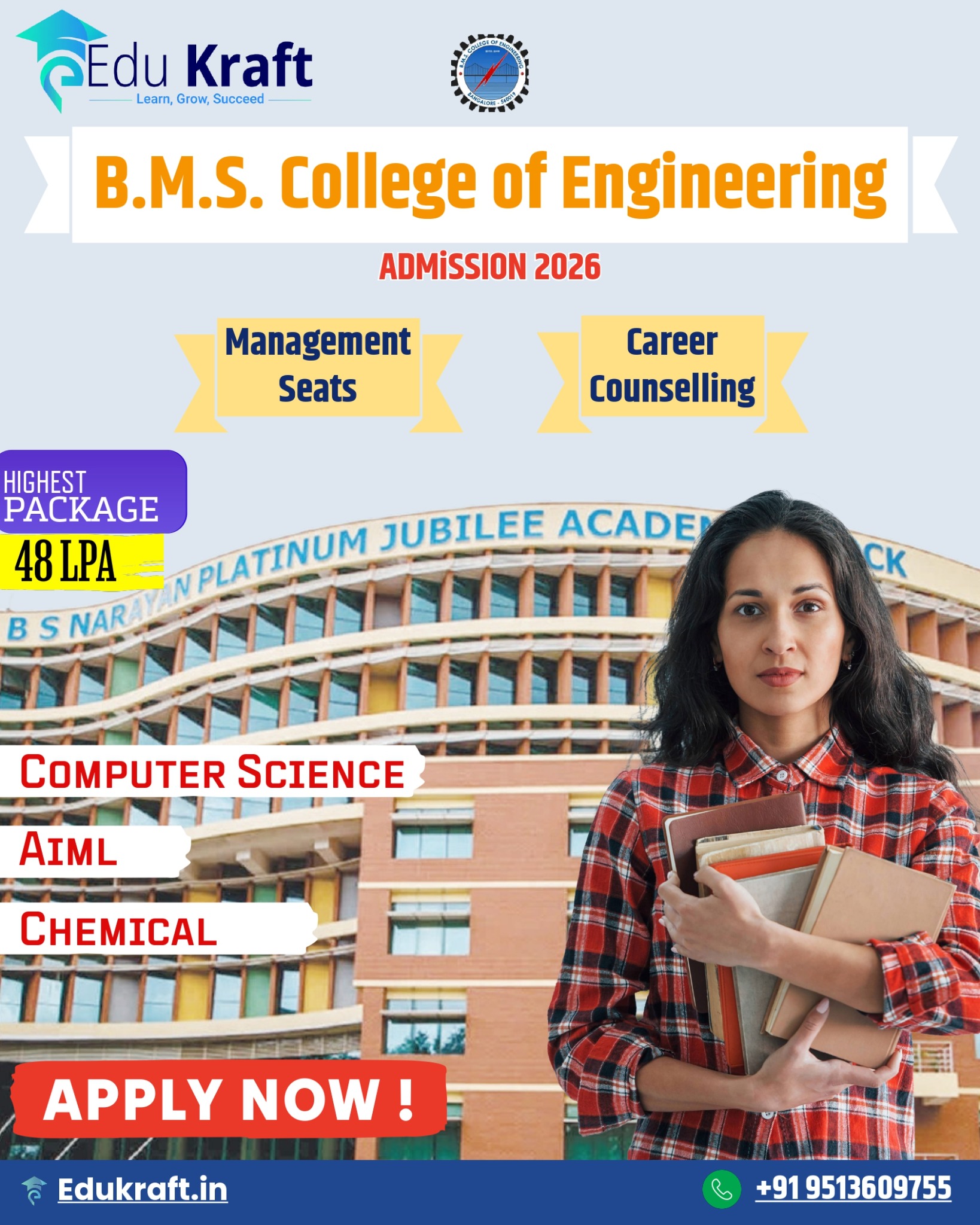 EduKraft Consulting Facebook ad: BMS College of Engineering, Admissions 2026 Open!