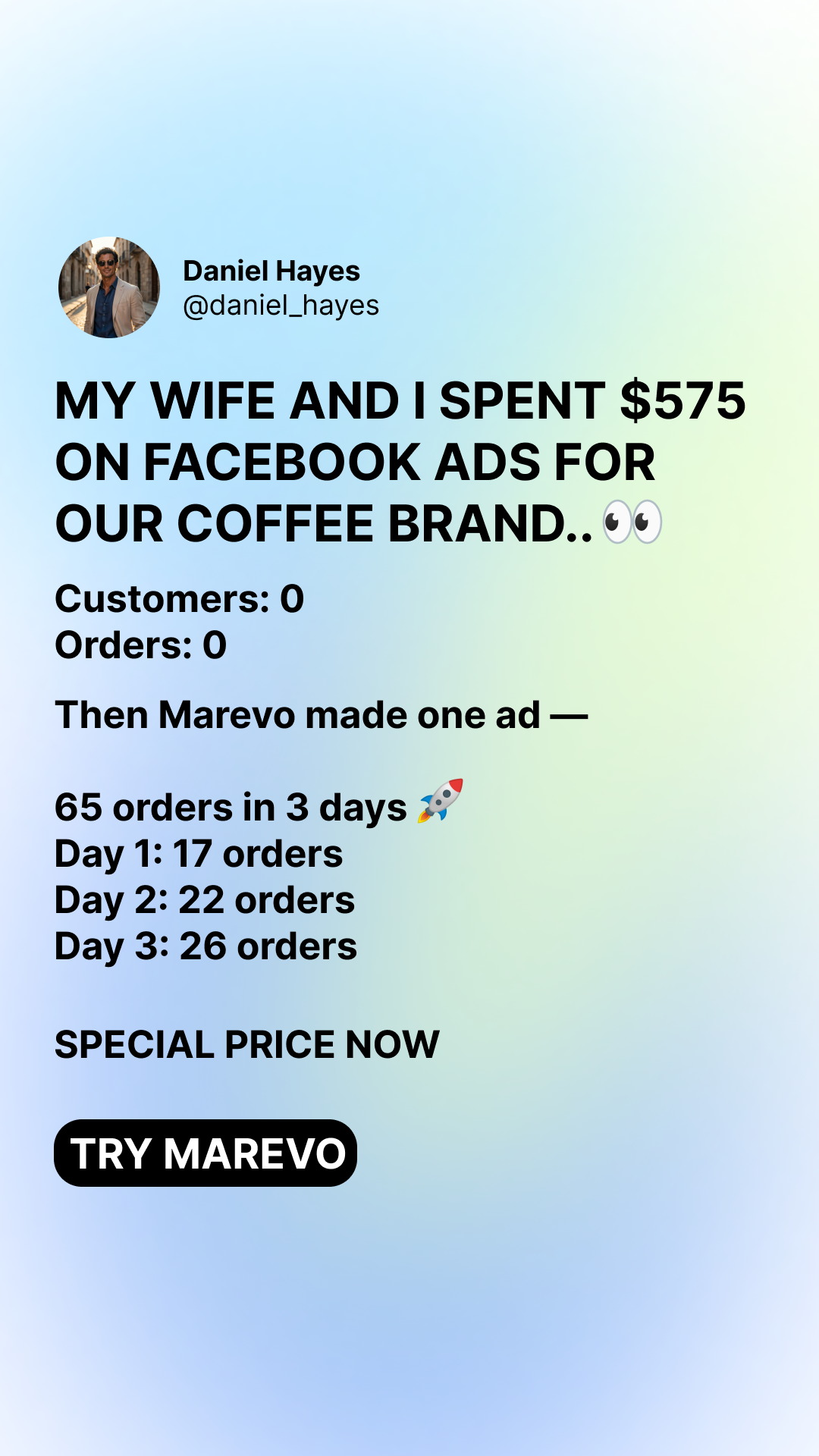 Marevo - AI Ads That Sell Facebook ad: START CREATE AI ADS