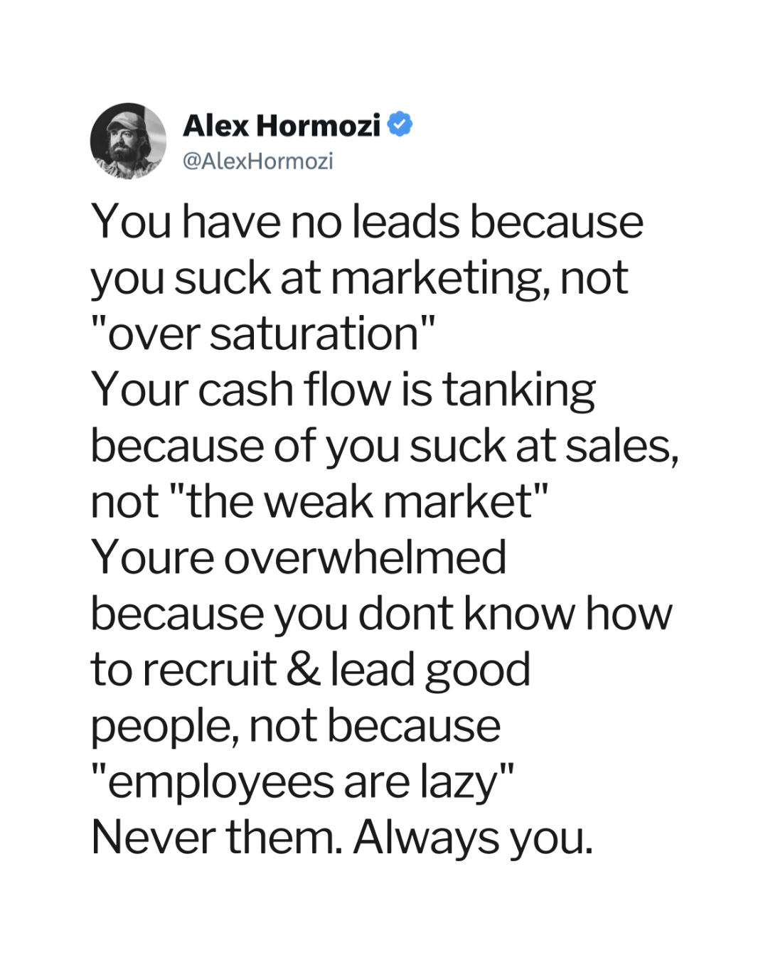 Alex Hormozi Facebook ad