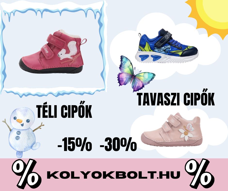 Kolyokbolt.hu gyerekcipő DDstep gyerekruha Mayoral webáruház Facebook ad: TAVASZI-TÉLI KIÁRUSÍTÁS NÁLUNK