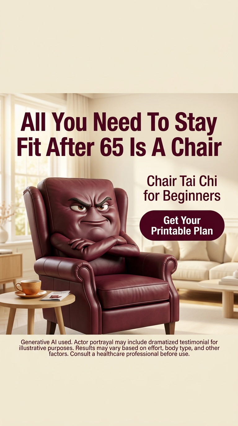 28 Days Chair Tai Chi Challenge Facebook ad: 7 min practice. Real-world strength.