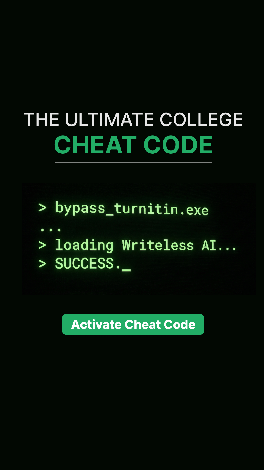 Writeless AI Facebook ad