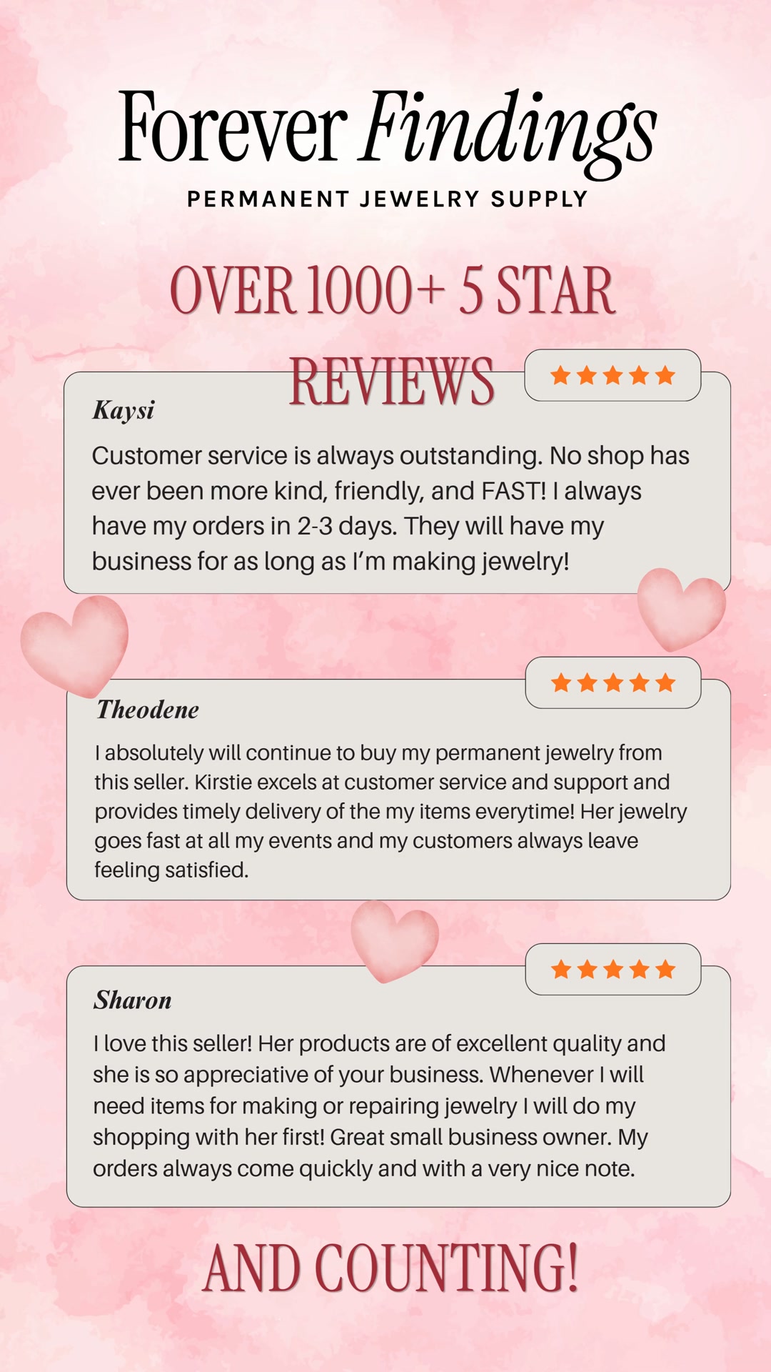 Forever Findings Co. Facebook ad: With over 1000 5 star reviews, come check out the quality…
