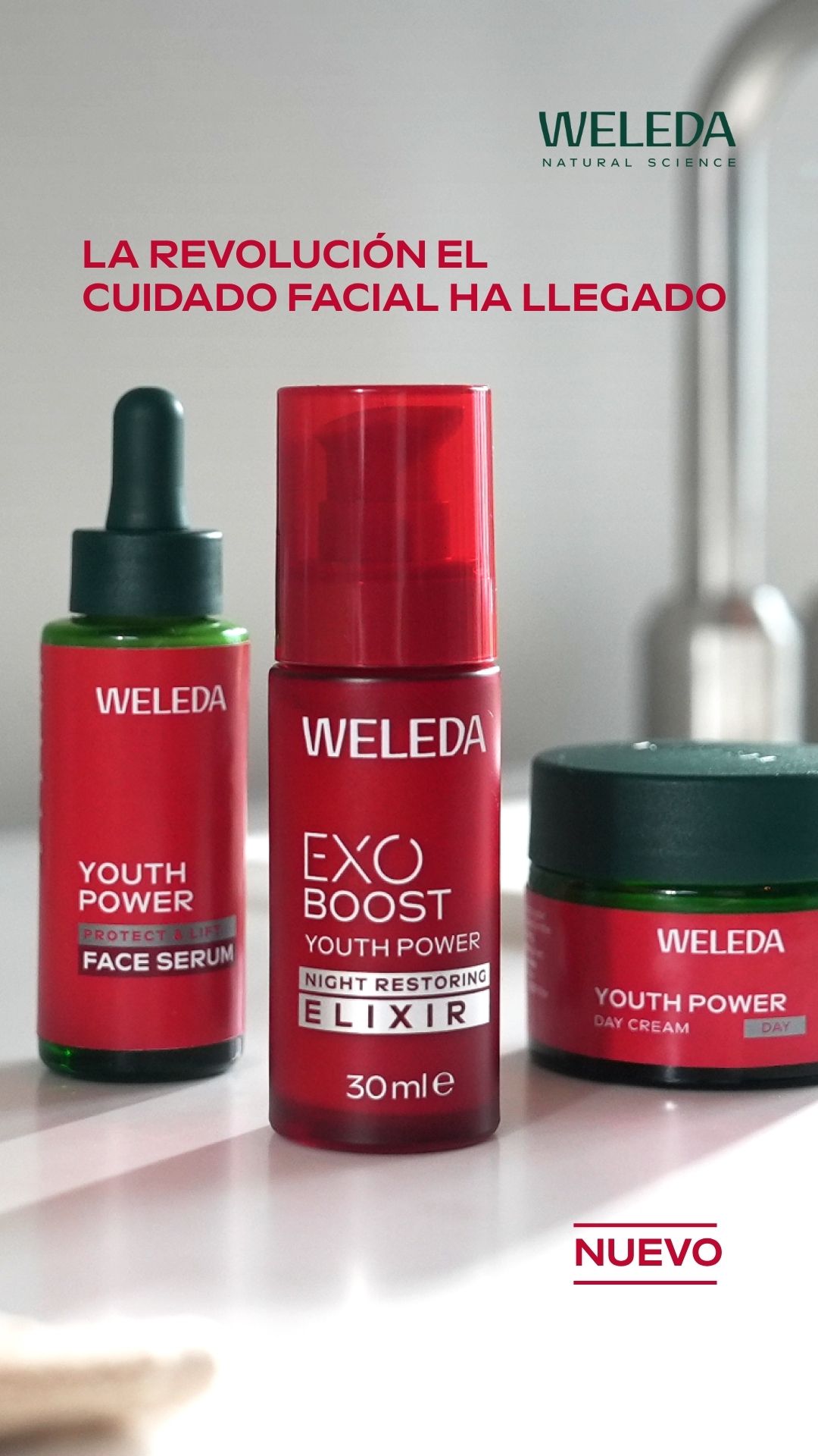 Weleda Facebook ad: La revolución del cuidado facial ha llegado. Y es natural.