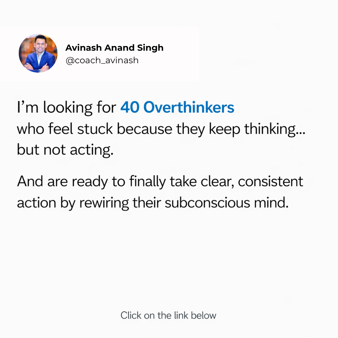 Avinash Anand Singh Facebook ad: Transform yourself by Rewiring your Subconscious Mind