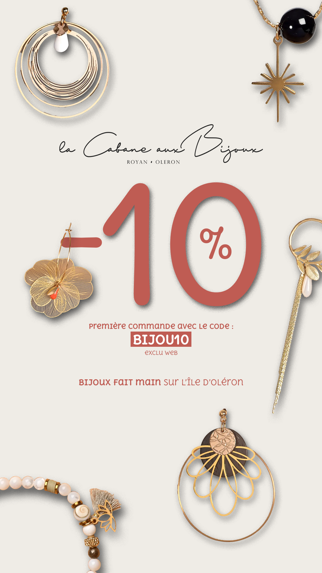 La Cabane Aux Bijoux Facebook ad: -10% avec le code BIJOU10