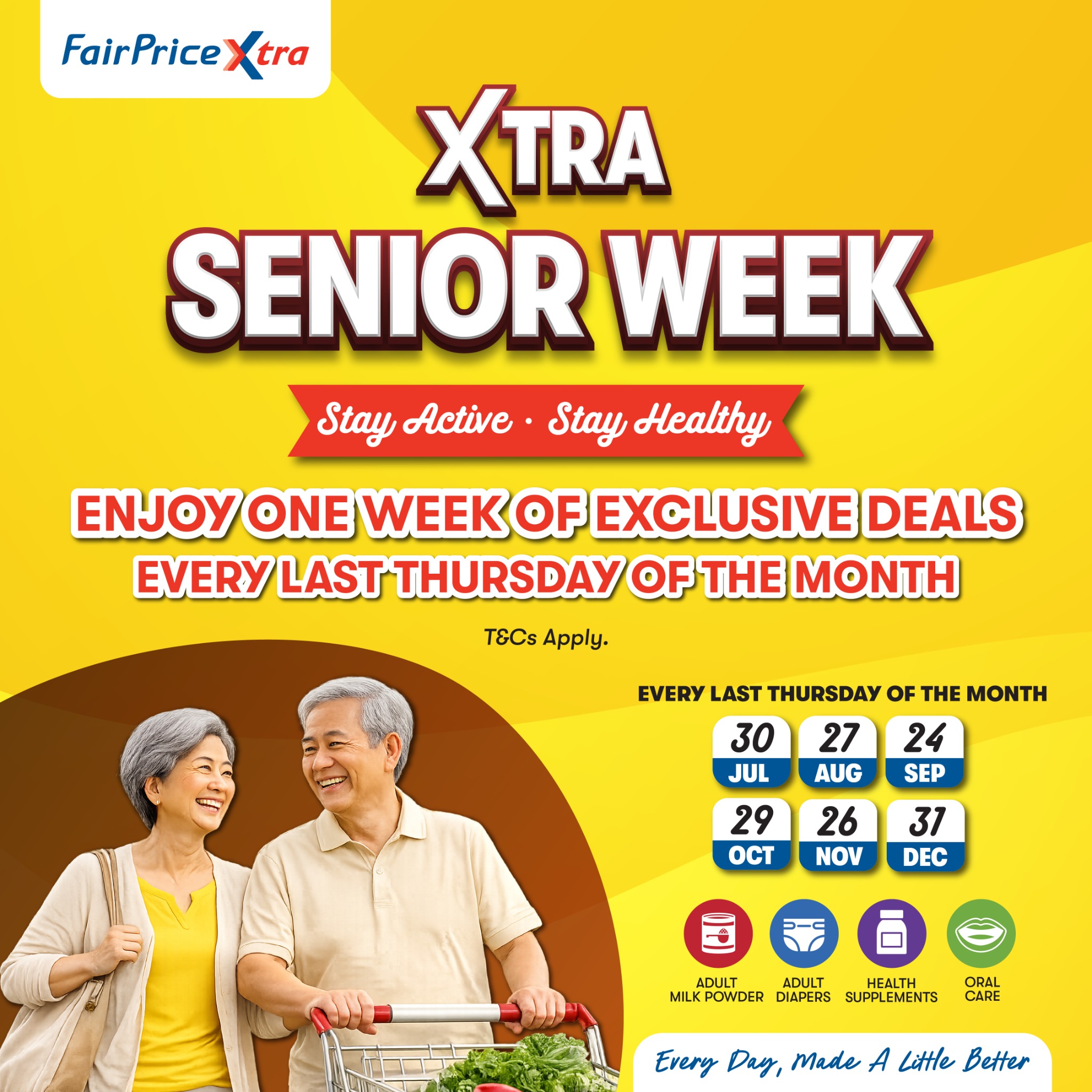 Miss Tam Chiak Facebook ad: Enjoy Senior Week at FairPrice Xtra!
