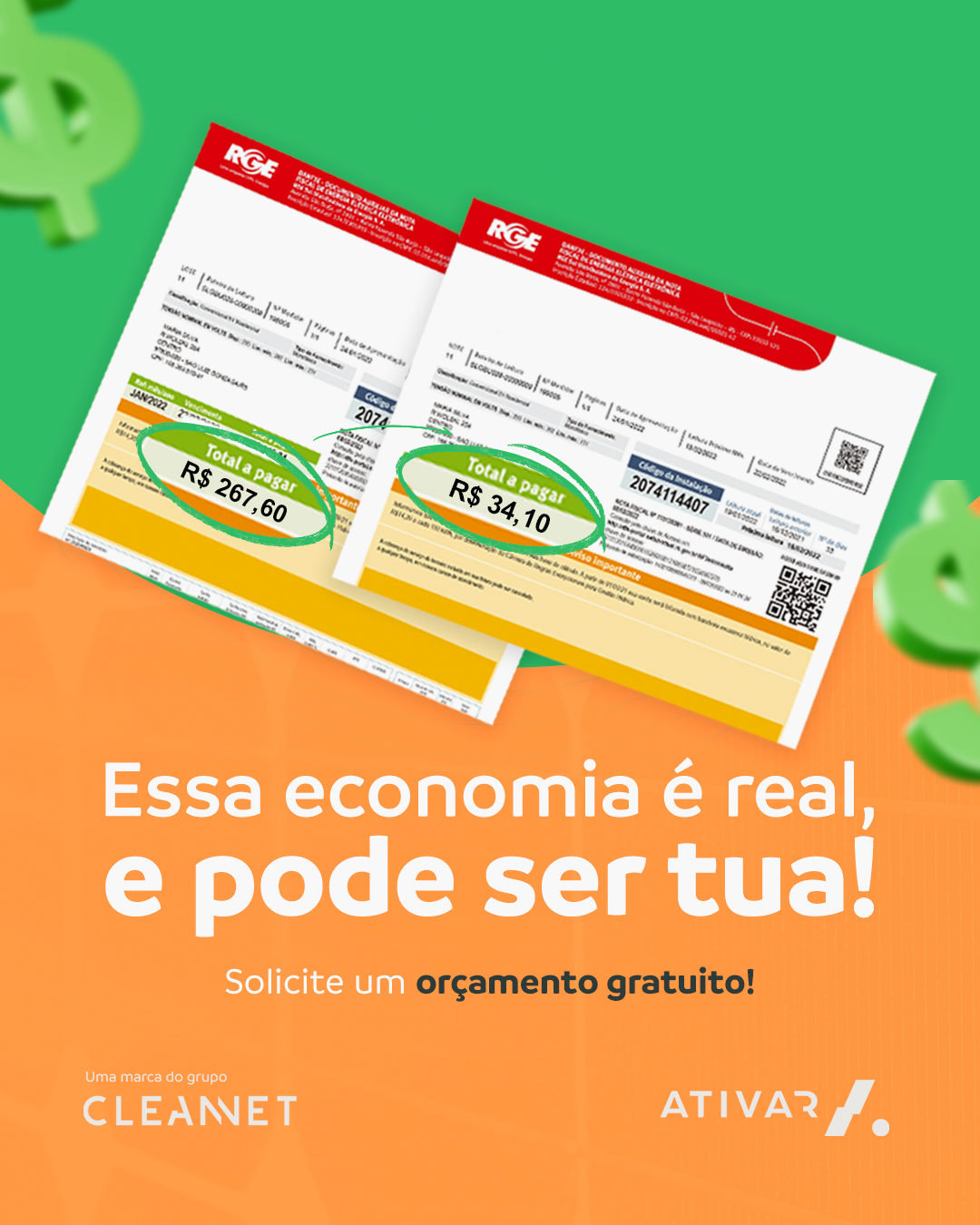 Ativar - Energia Solar Facebook ad