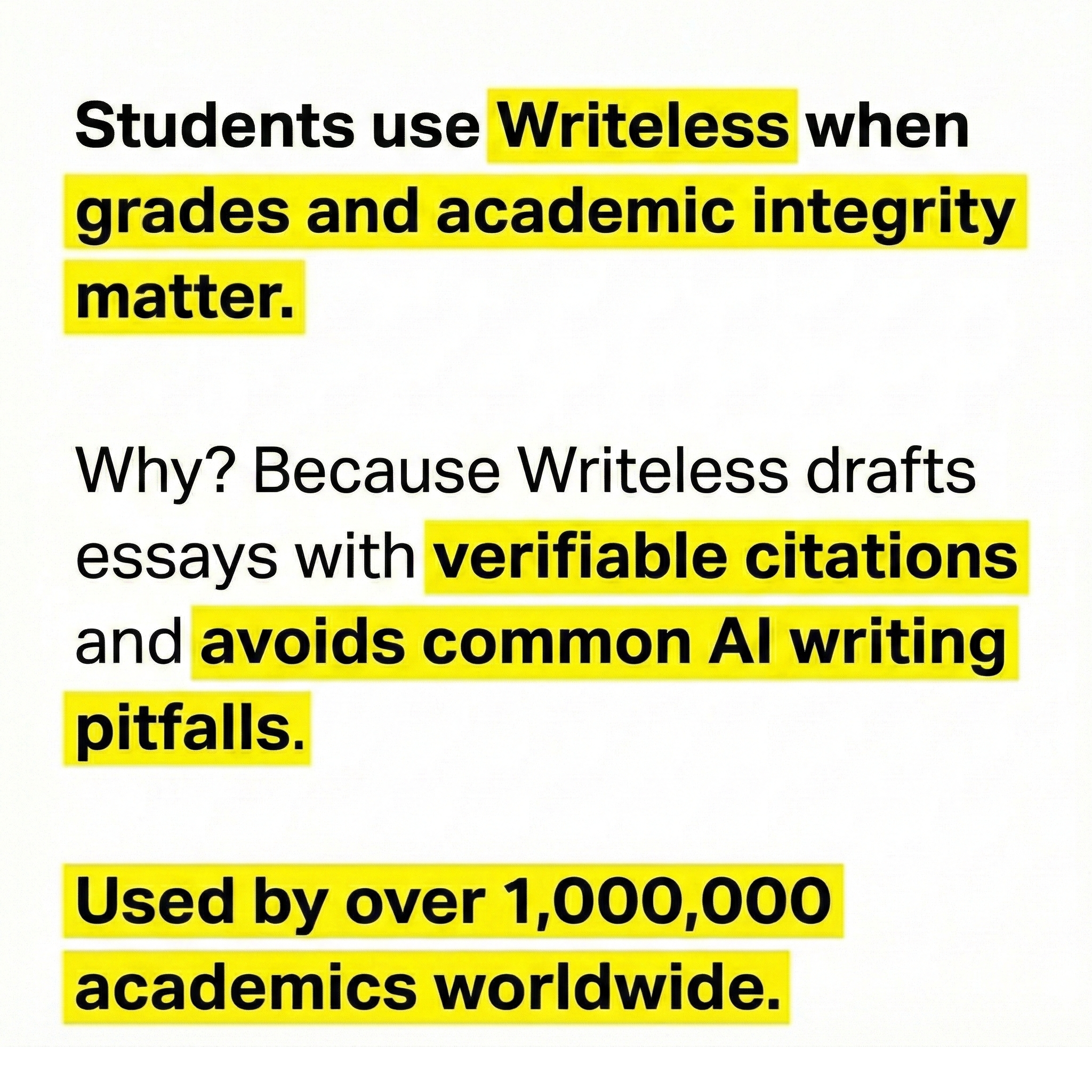 Writeless AI Facebook ad