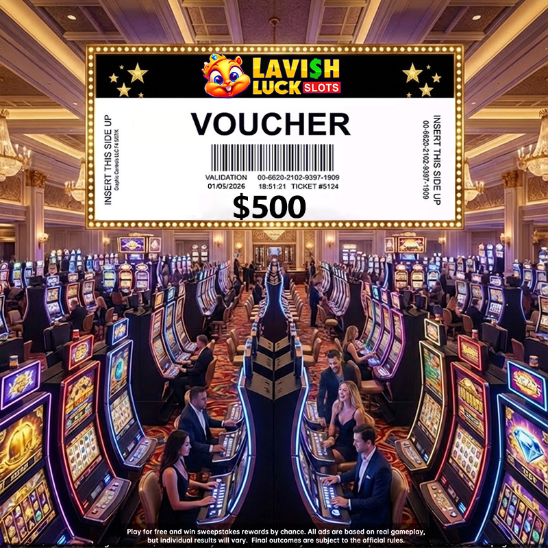 Lavish Luck Casino Facebook ad: Sign up and play for free today!